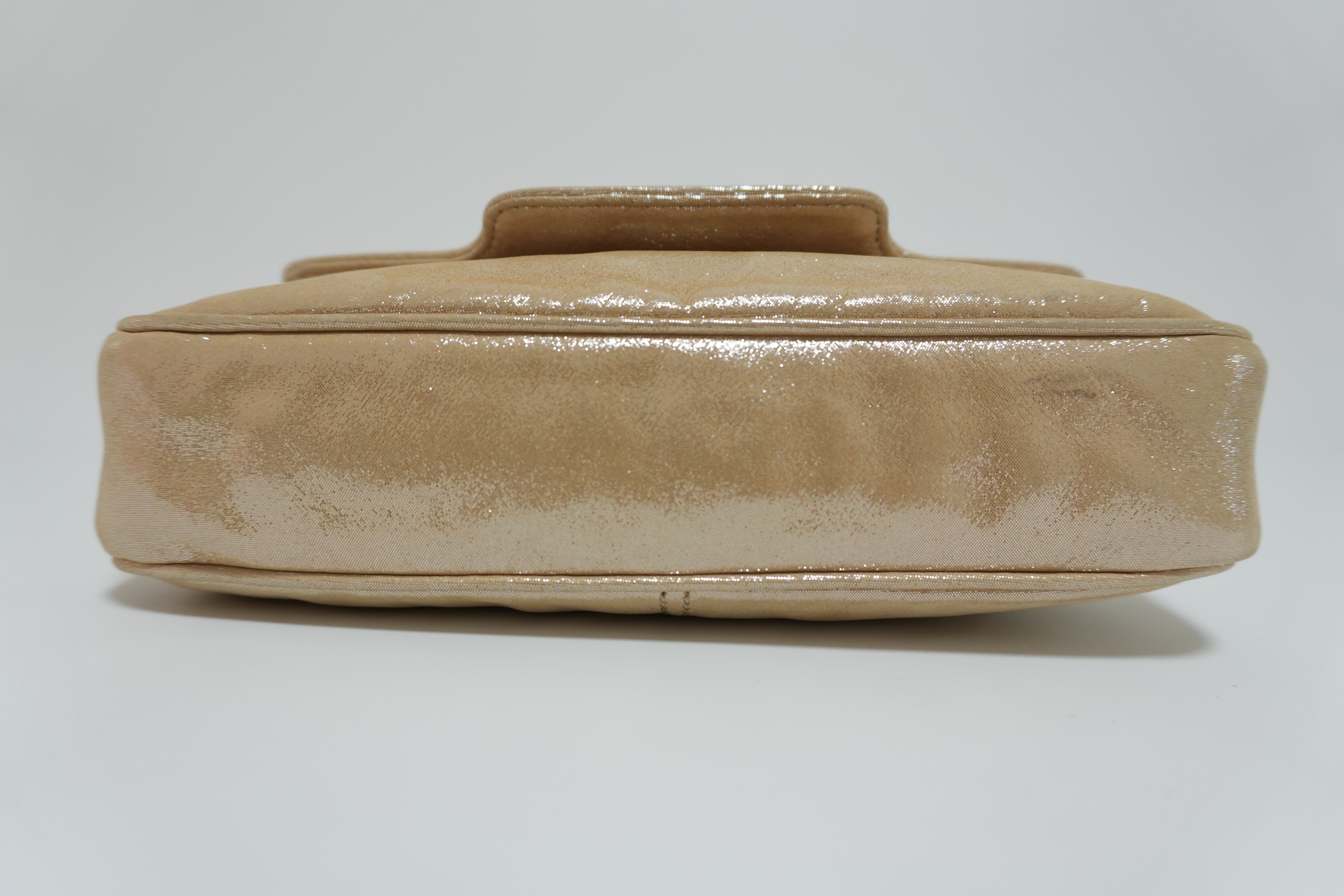 Fendi Clutch Bag Champagne Gold Used