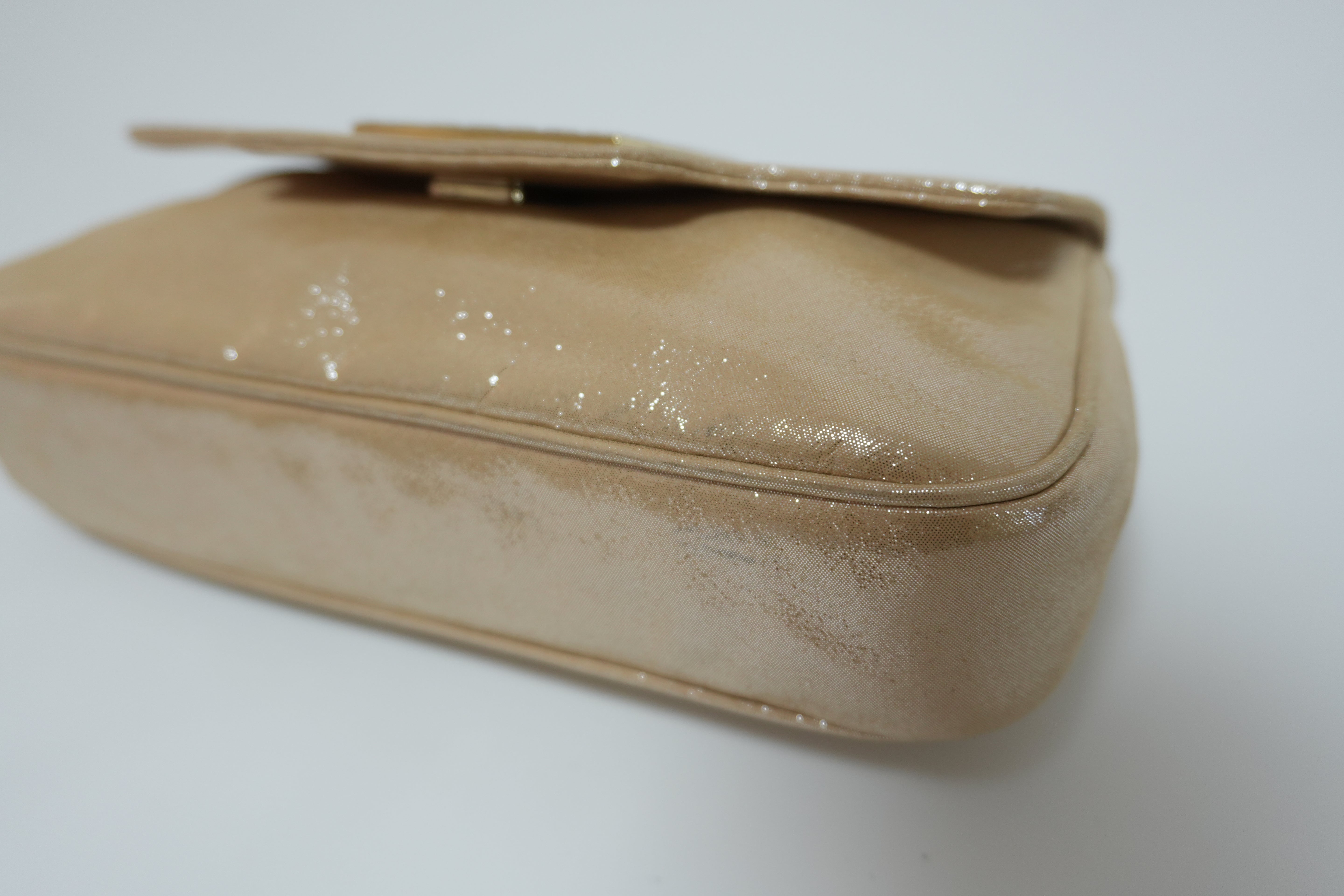 Fendi Clutch Bag Champagne Gold Used