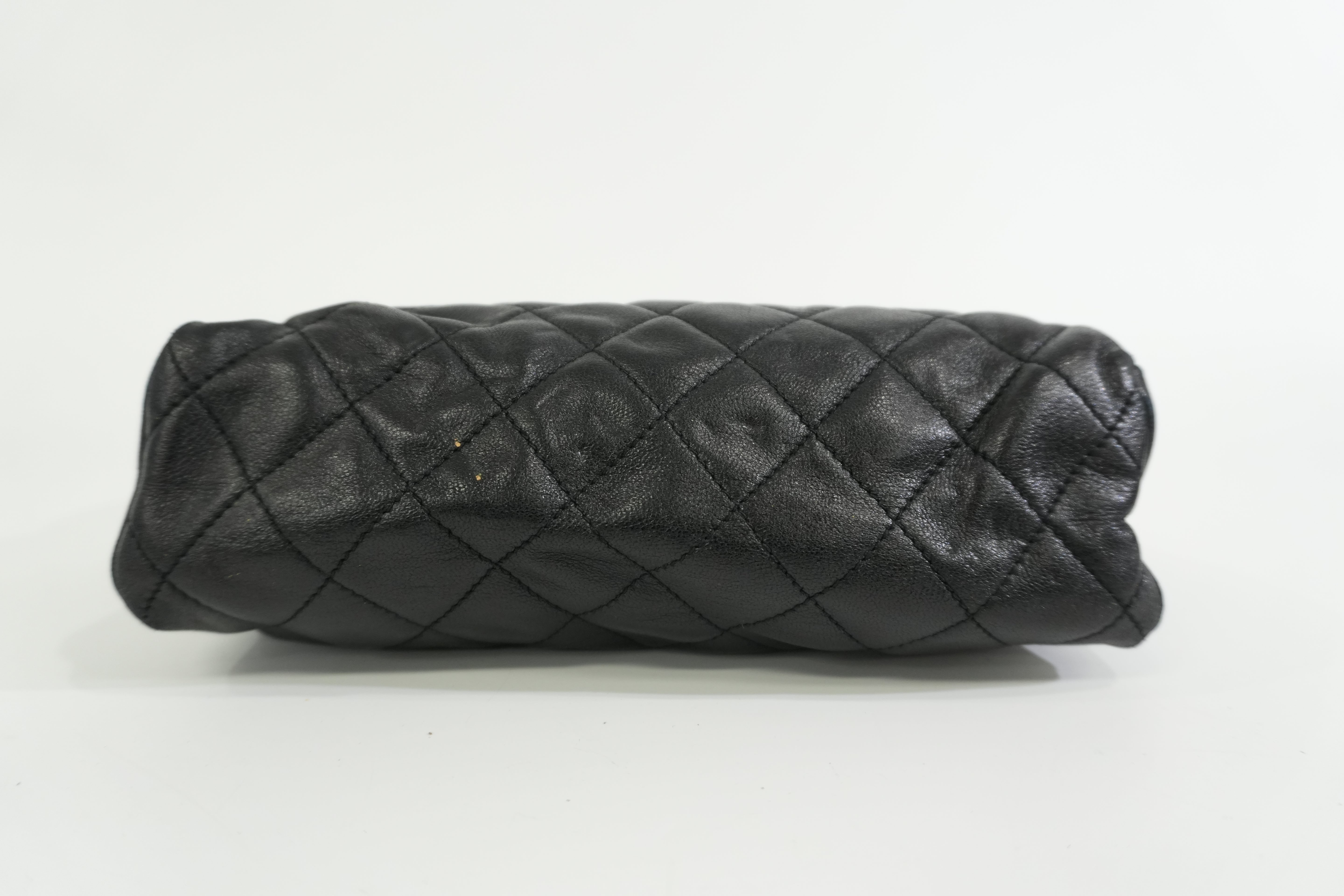 Pre-owned Chanel Lambskin Skin Chain Shoulder Bag Black