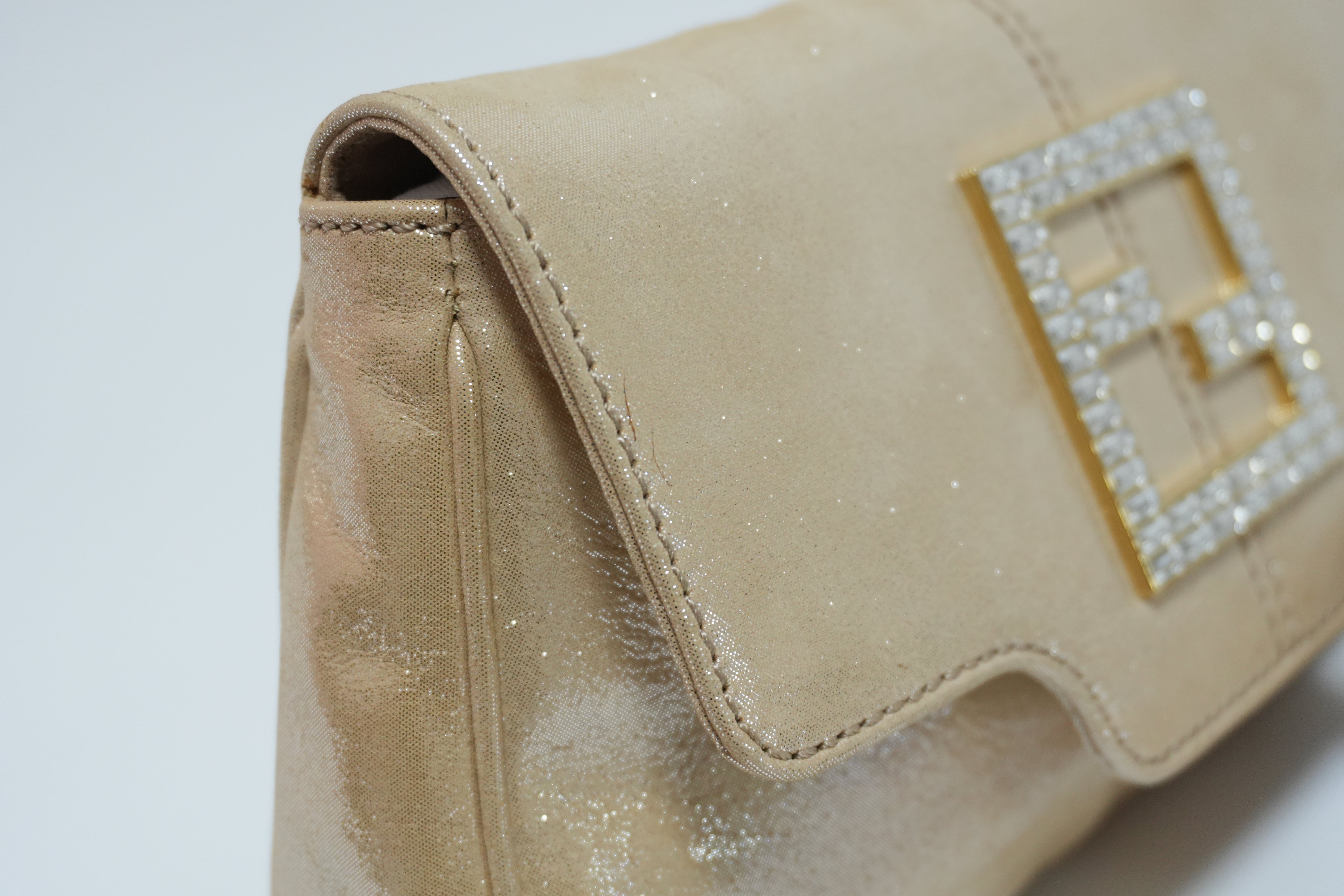 Fendi Clutch Bag Champagne Gold Used
