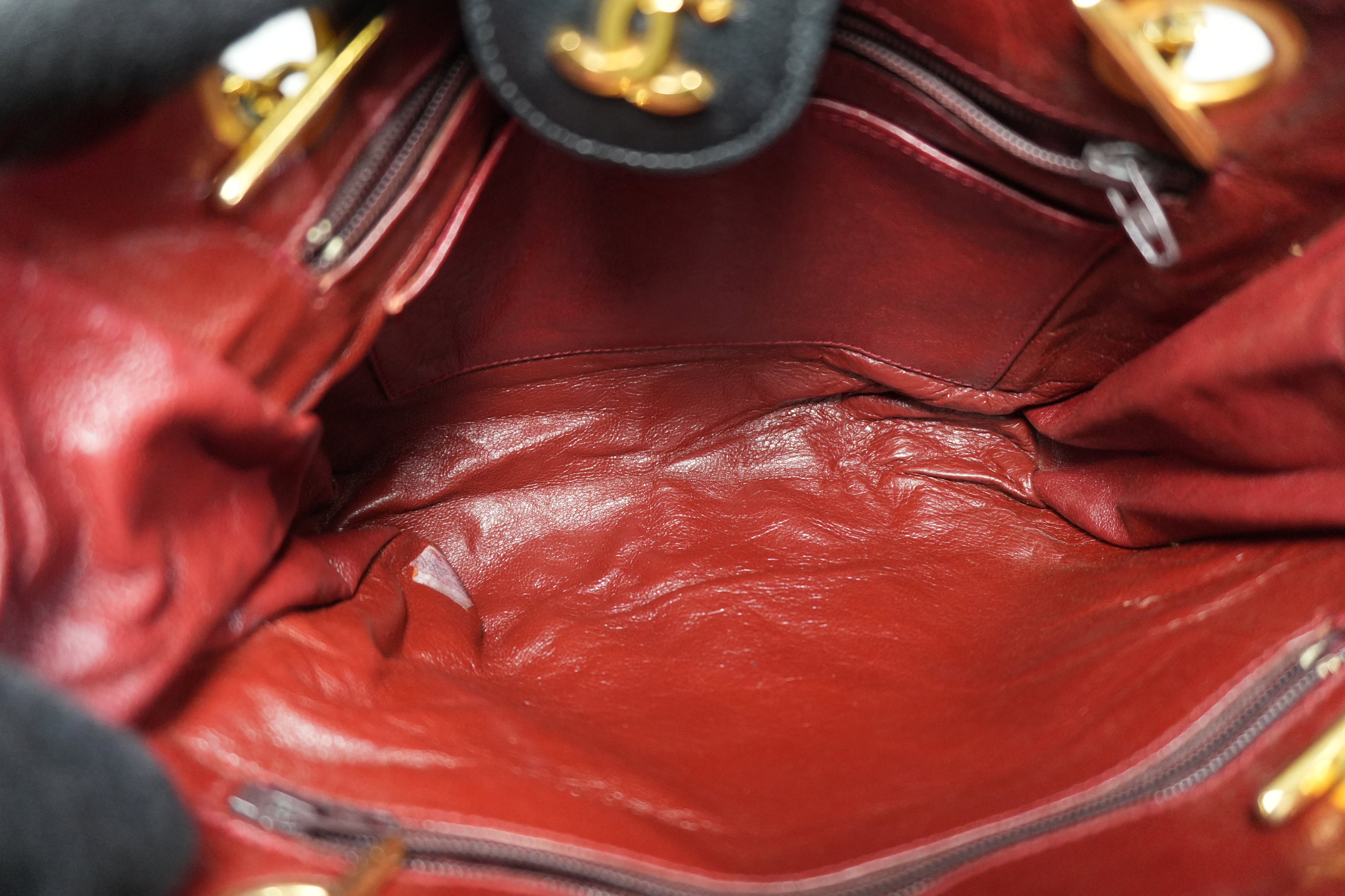 Pre-owned Chanel Lambskin Skin Chain Shoulder Bag Black