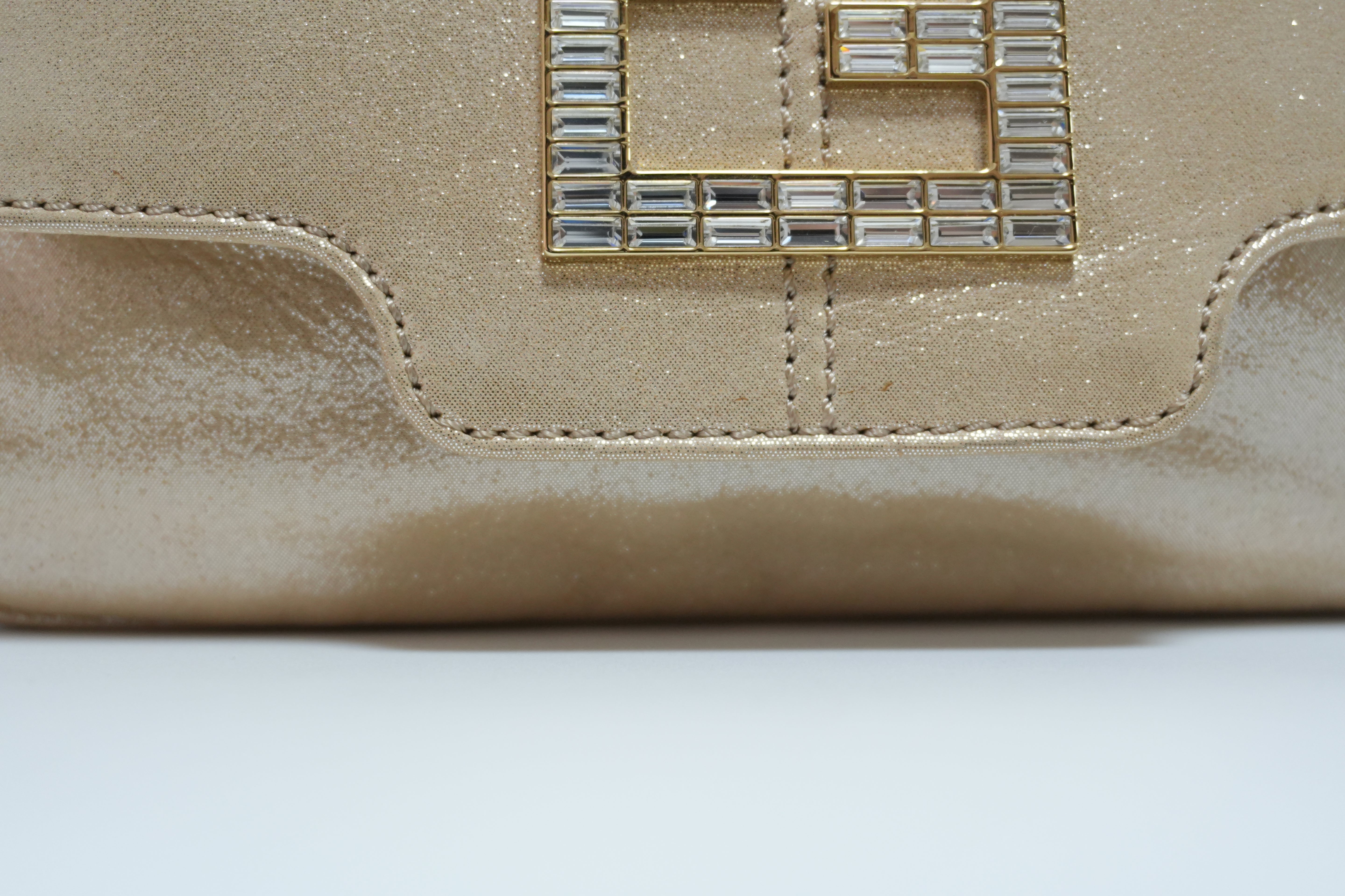 Fendi Clutch Bag Champagne Gold Used