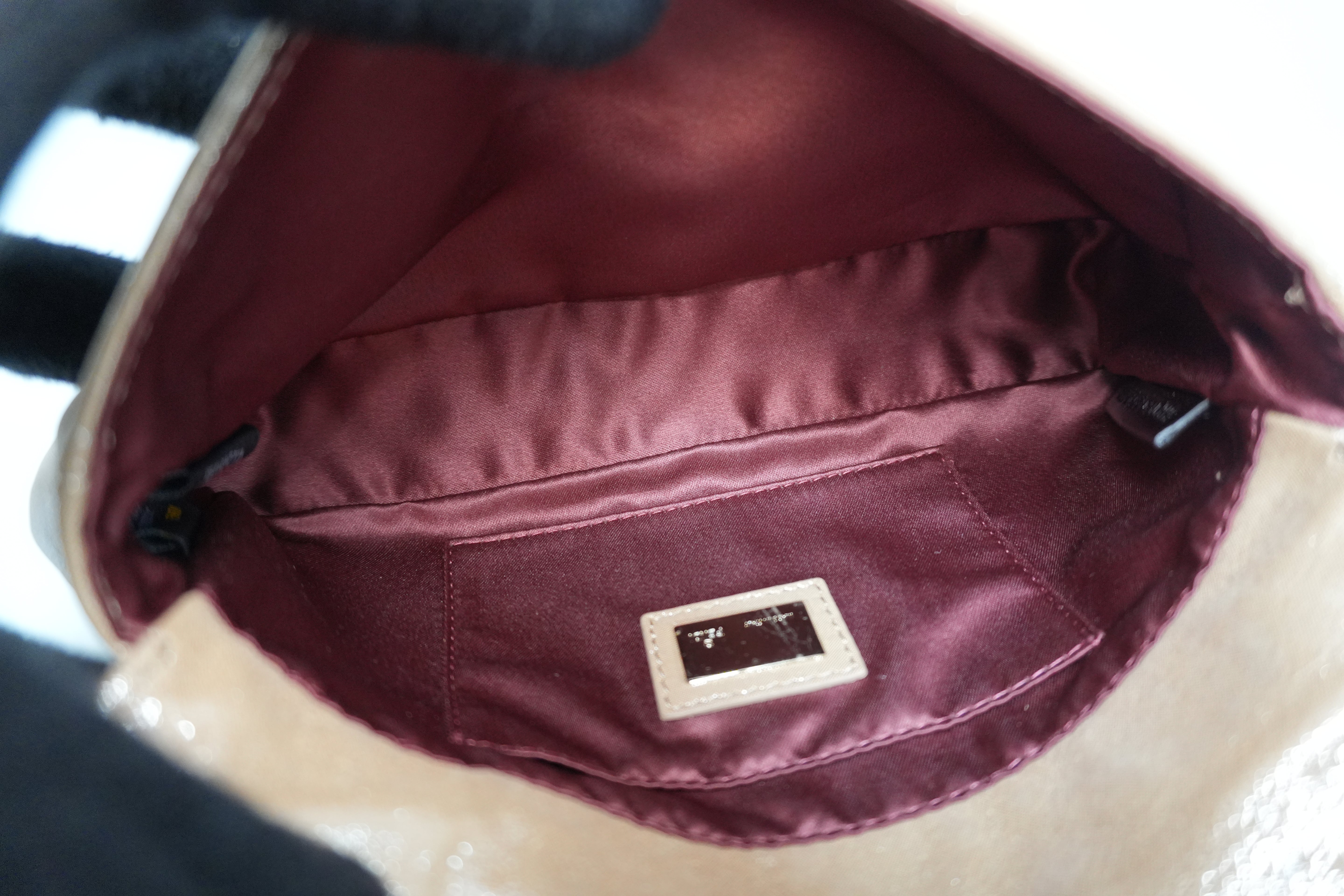 Fendi Clutch Bag Champagne Gold Used