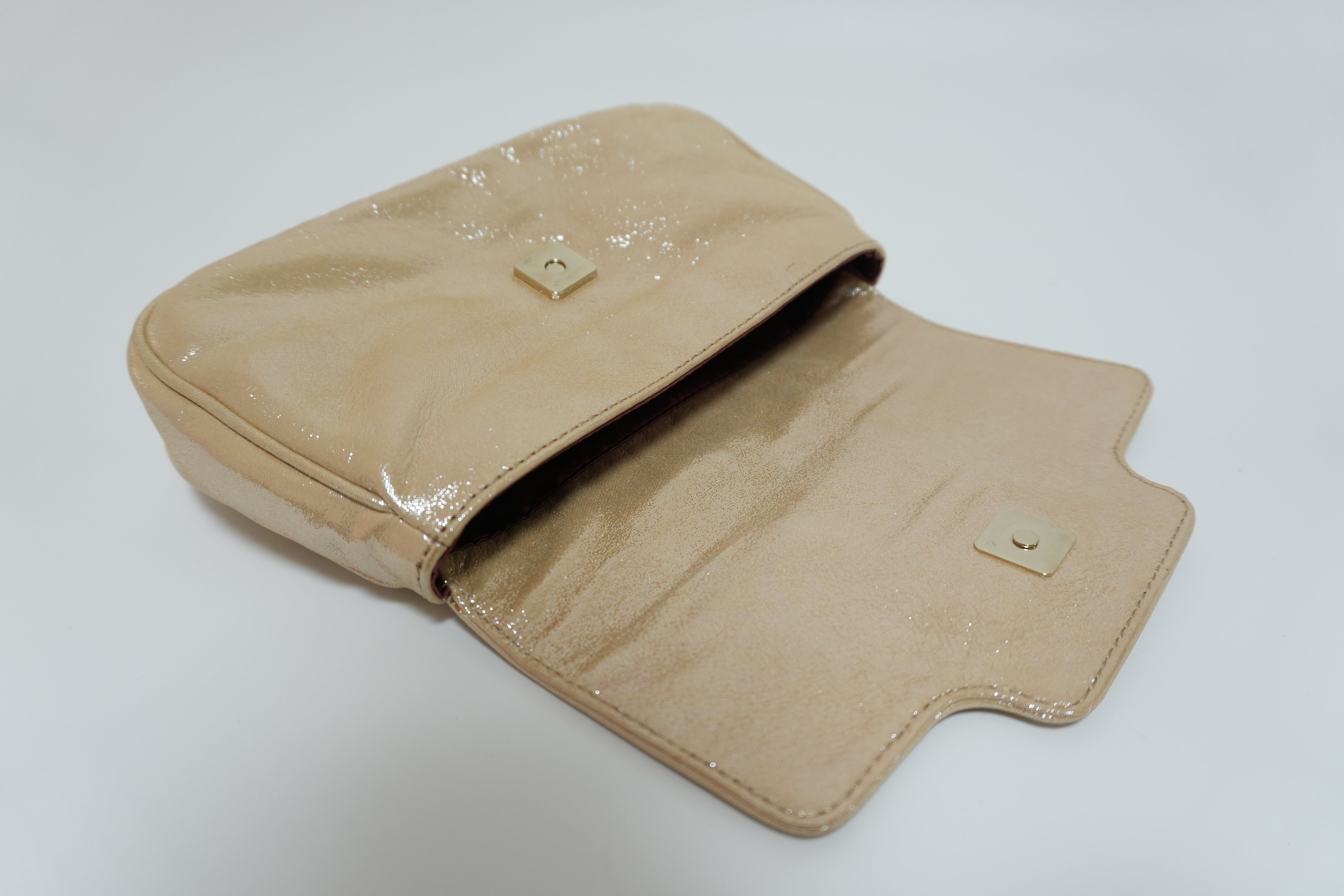 Fendi Clutch Bag Champagne Gold Used