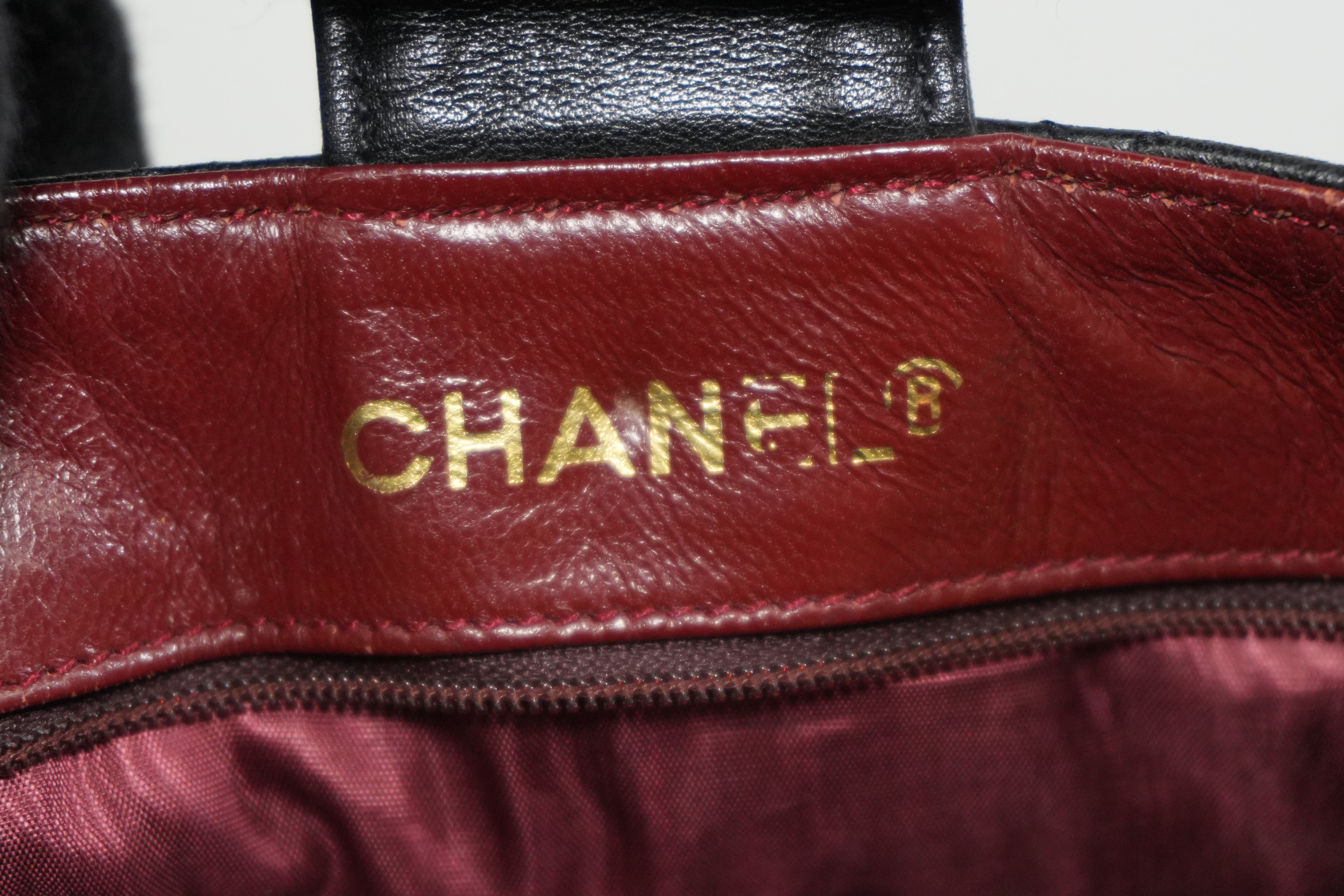 Pre-owned Chanel Lambskin Skin Chain Shoulder Bag Black