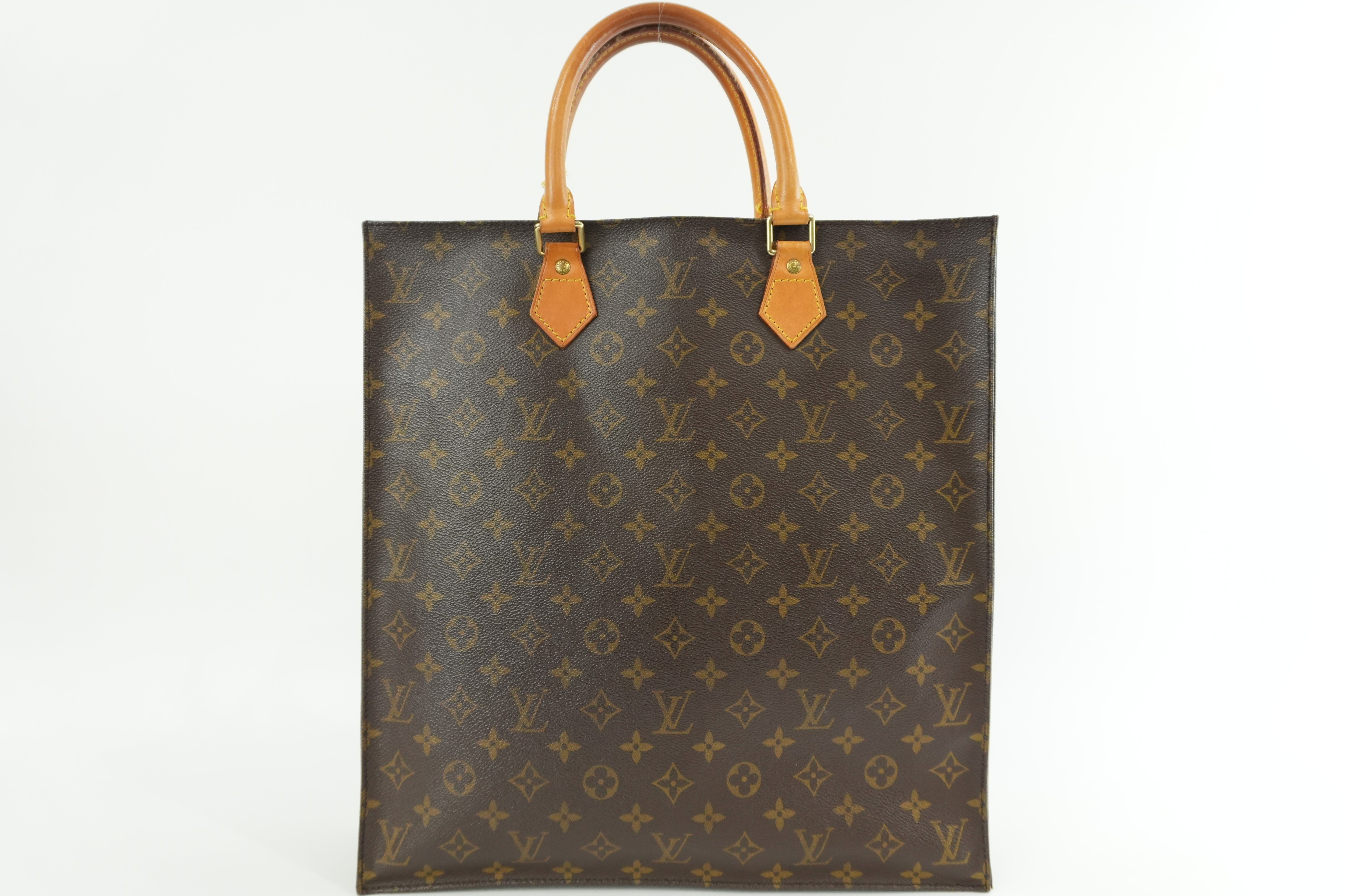 Louis Vuitton Monogram Sac Plat Tote Bag Used