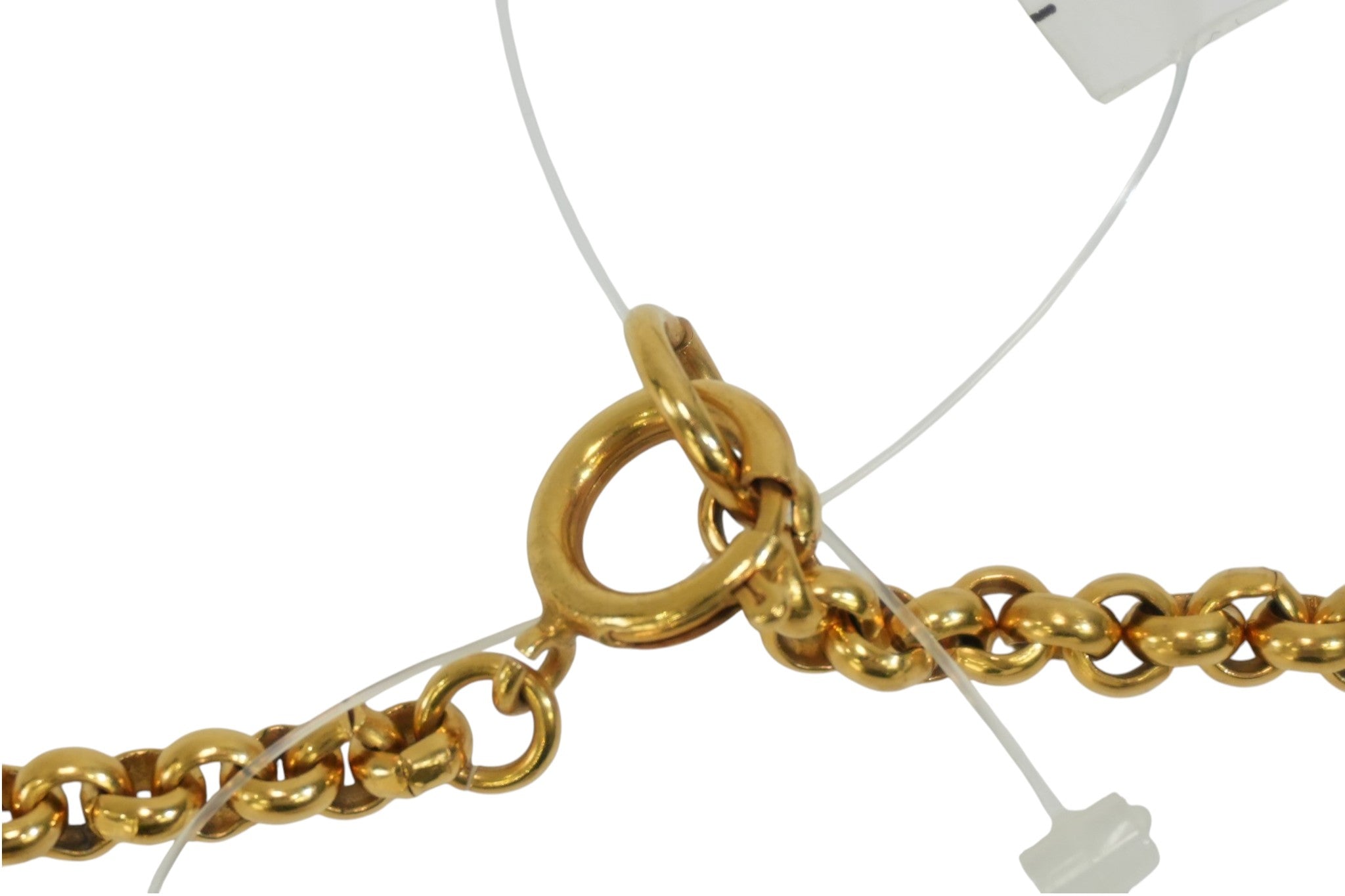 Pre-owned Chanel Heart CC Necklace Gold tone