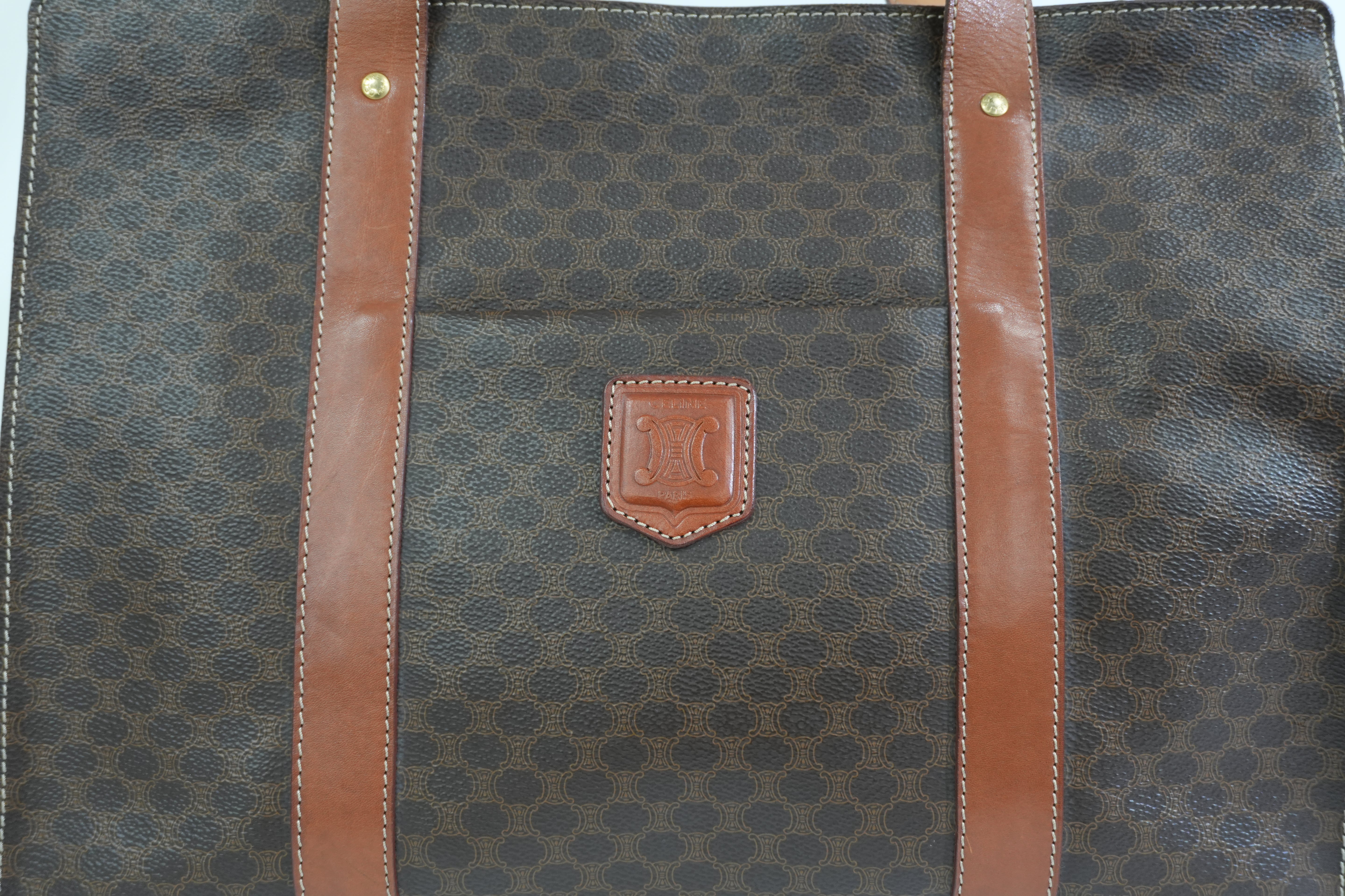 Pre-owned Celine Macadam Tote Bag Brown