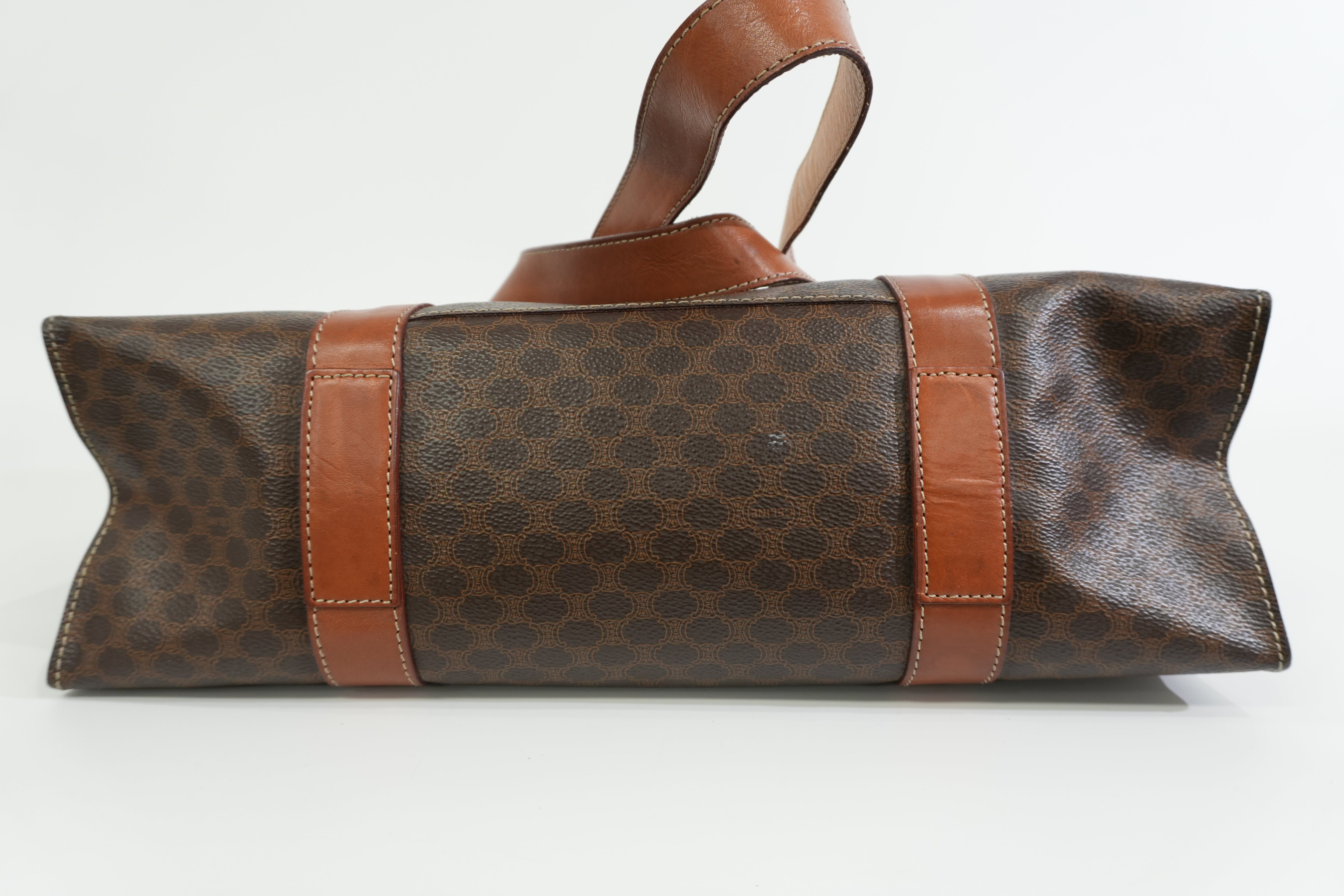 Pre-owned Celine Macadam Tote Bag Brown