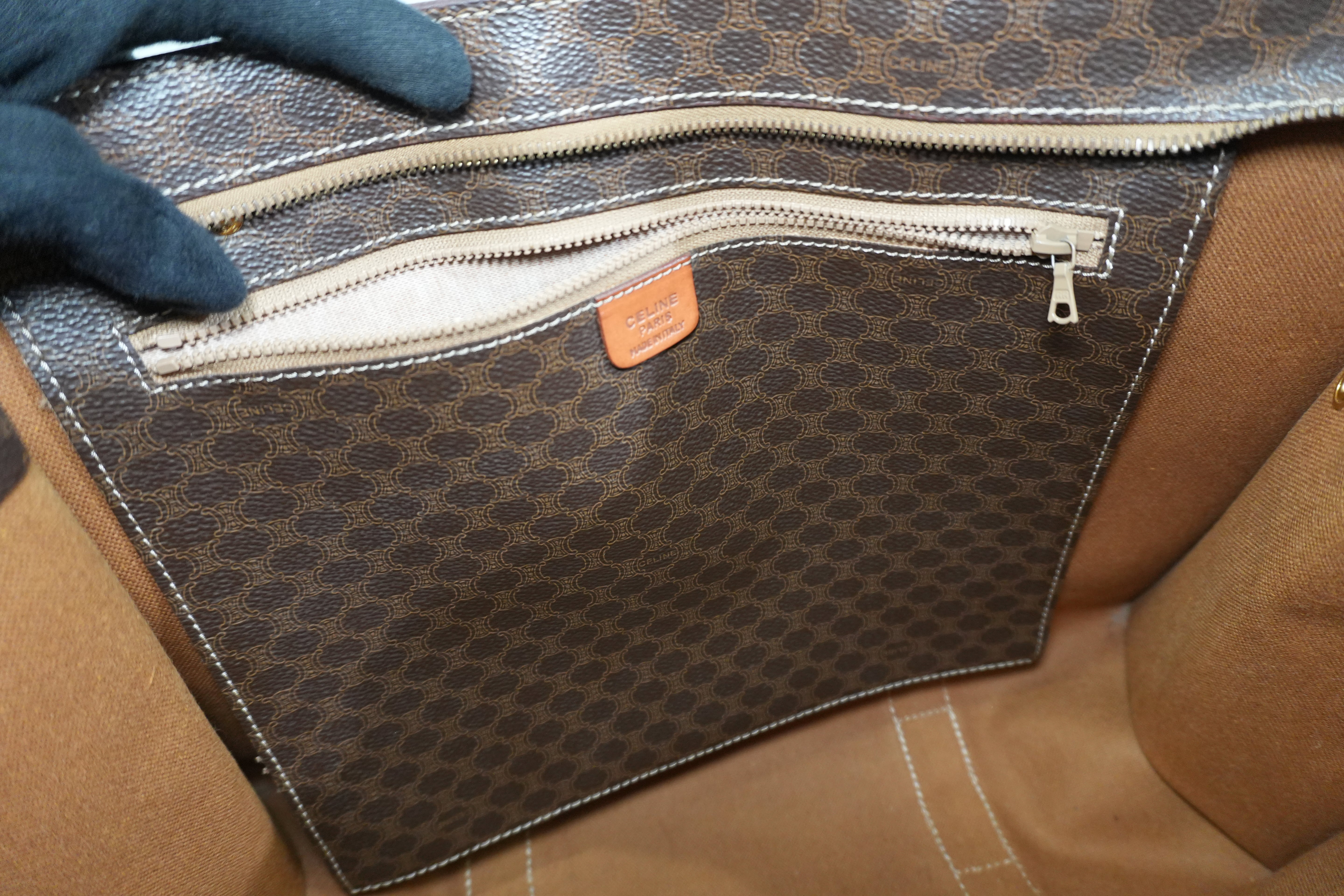 Pre-owned Celine Macadam Tote Bag Brown