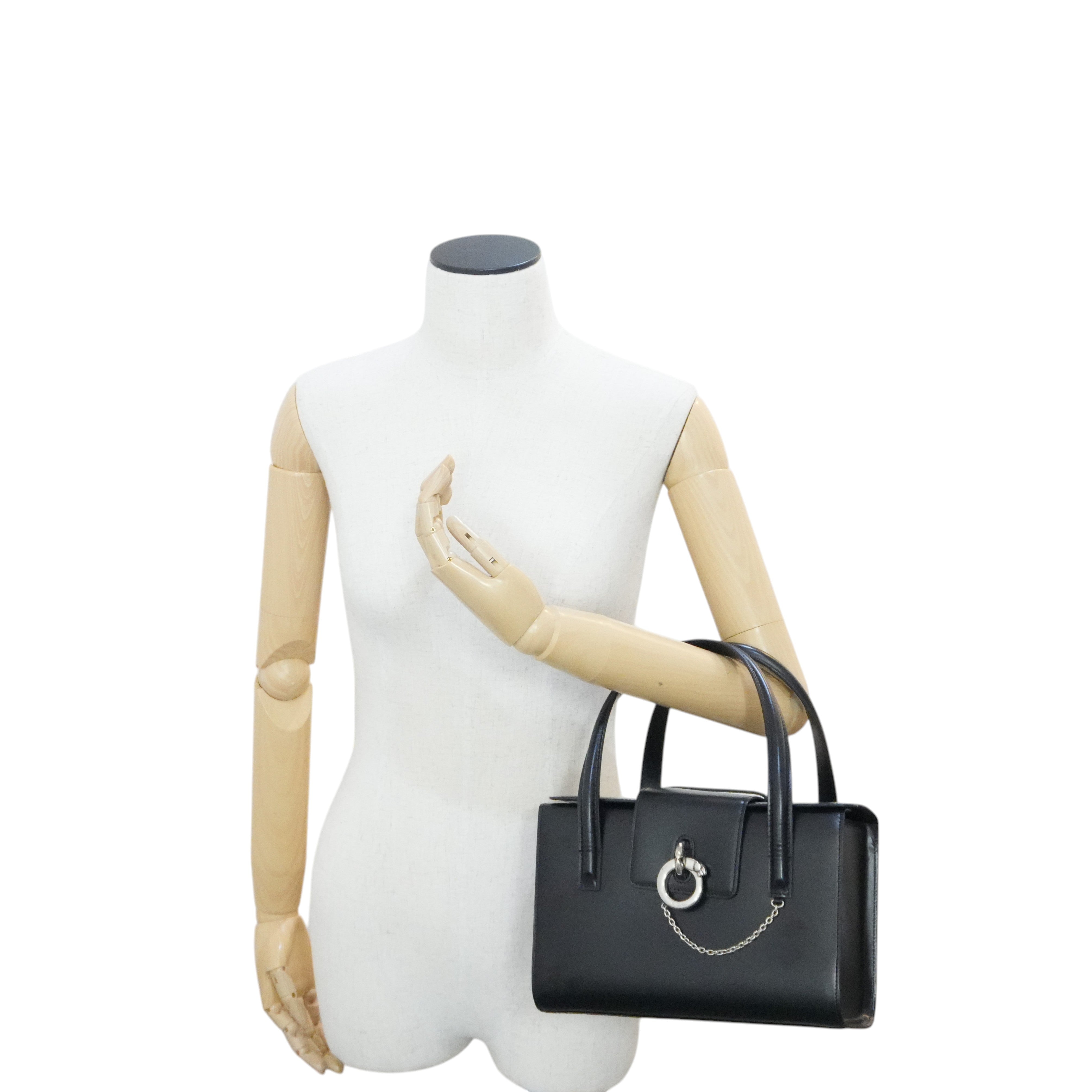 Pre-owned Cartier Panthere Box Type Handbag Black