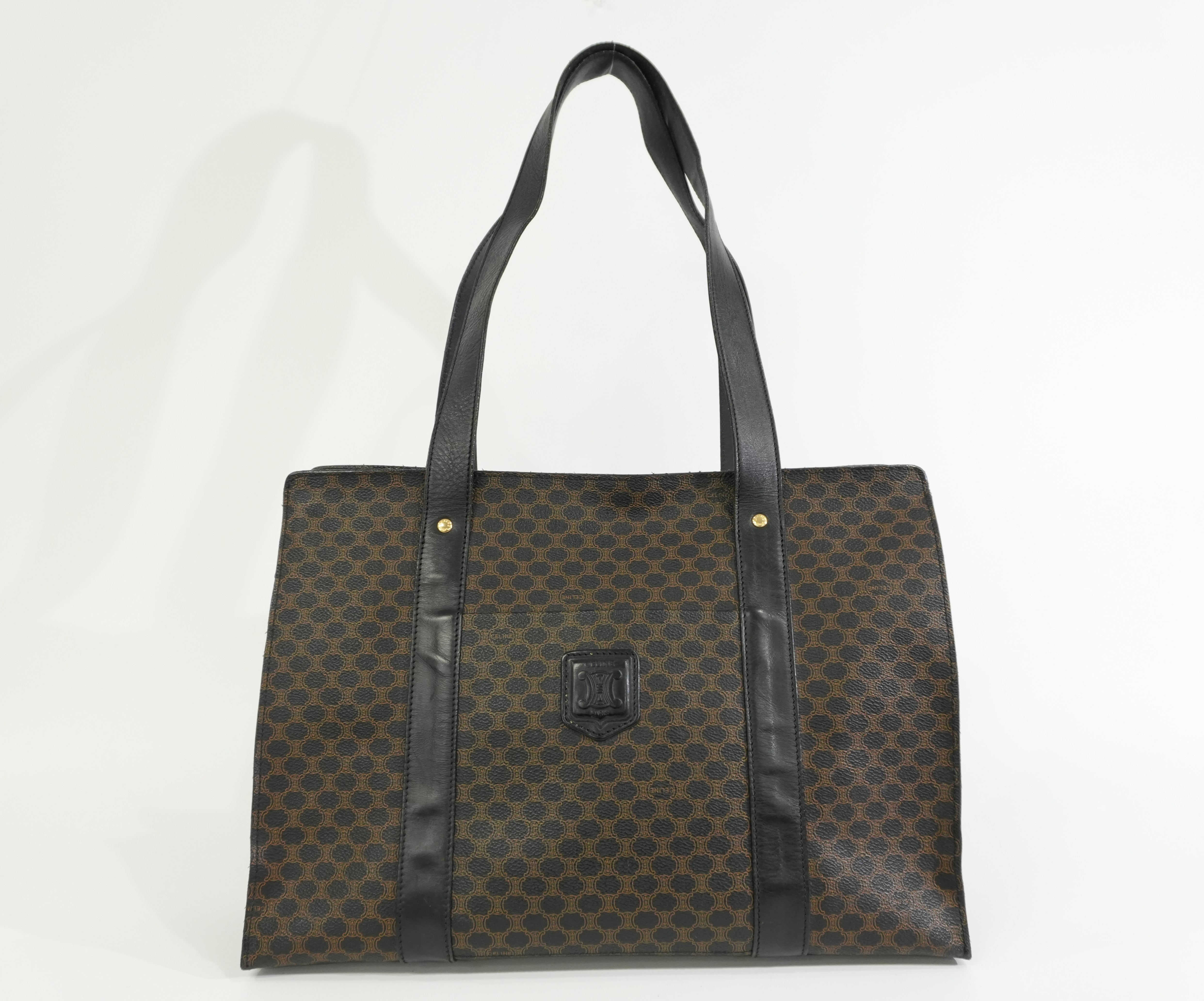 Pre-owned Celine Macadam Tote Bag Black