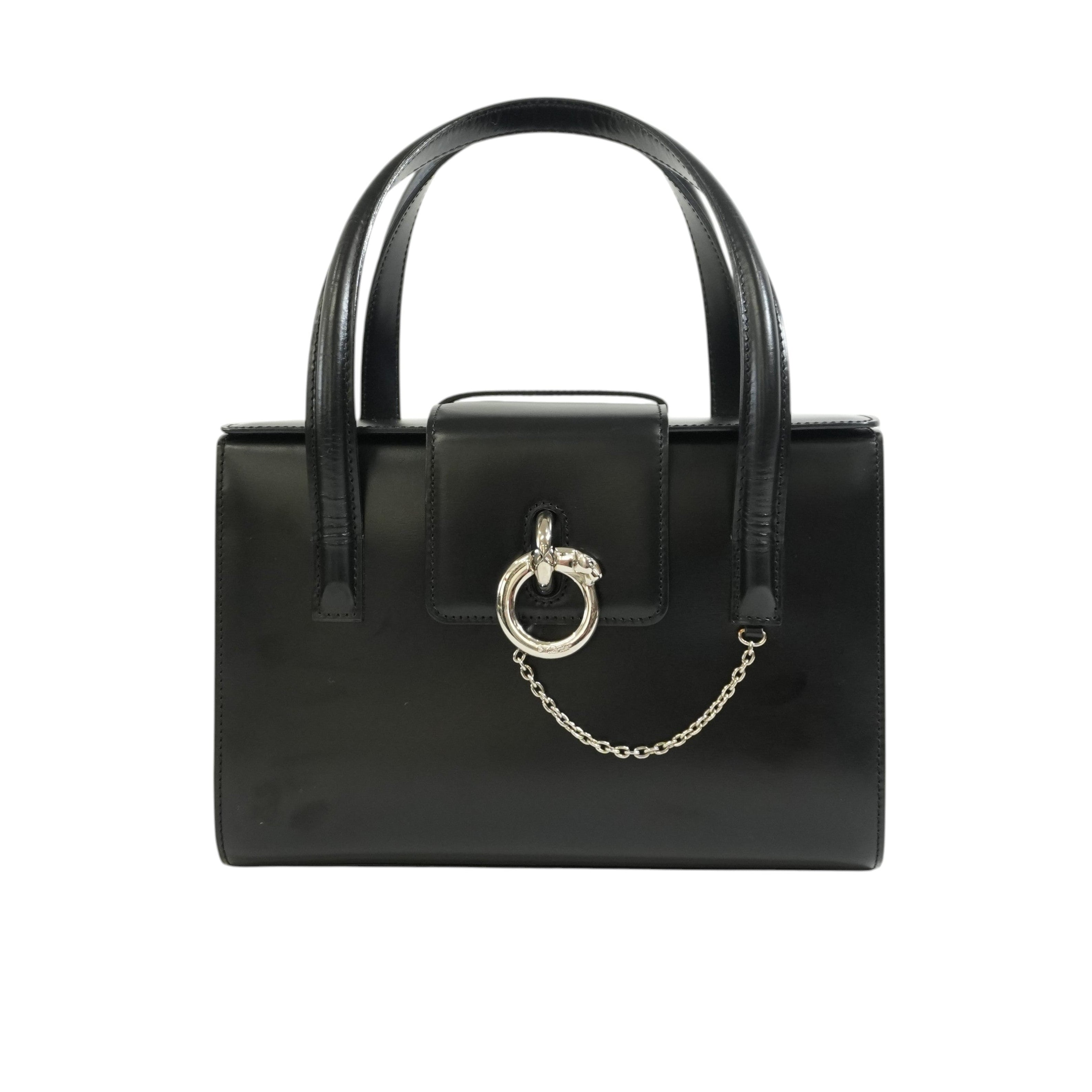 Pre-owned Cartier Panthere Box Type Handbag Black