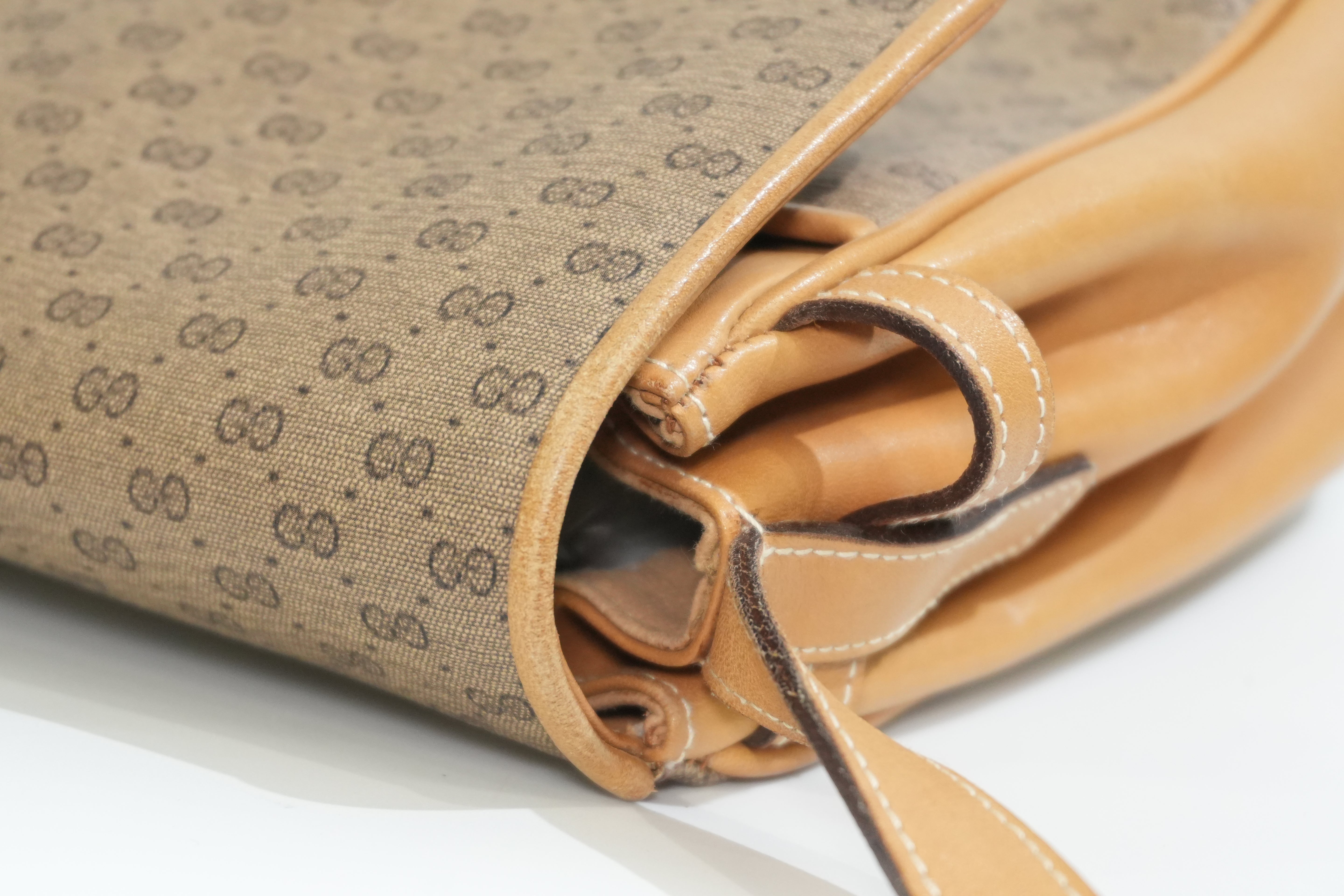 Pre-owned Gucci Microguccisima Shoulder Bag Brown