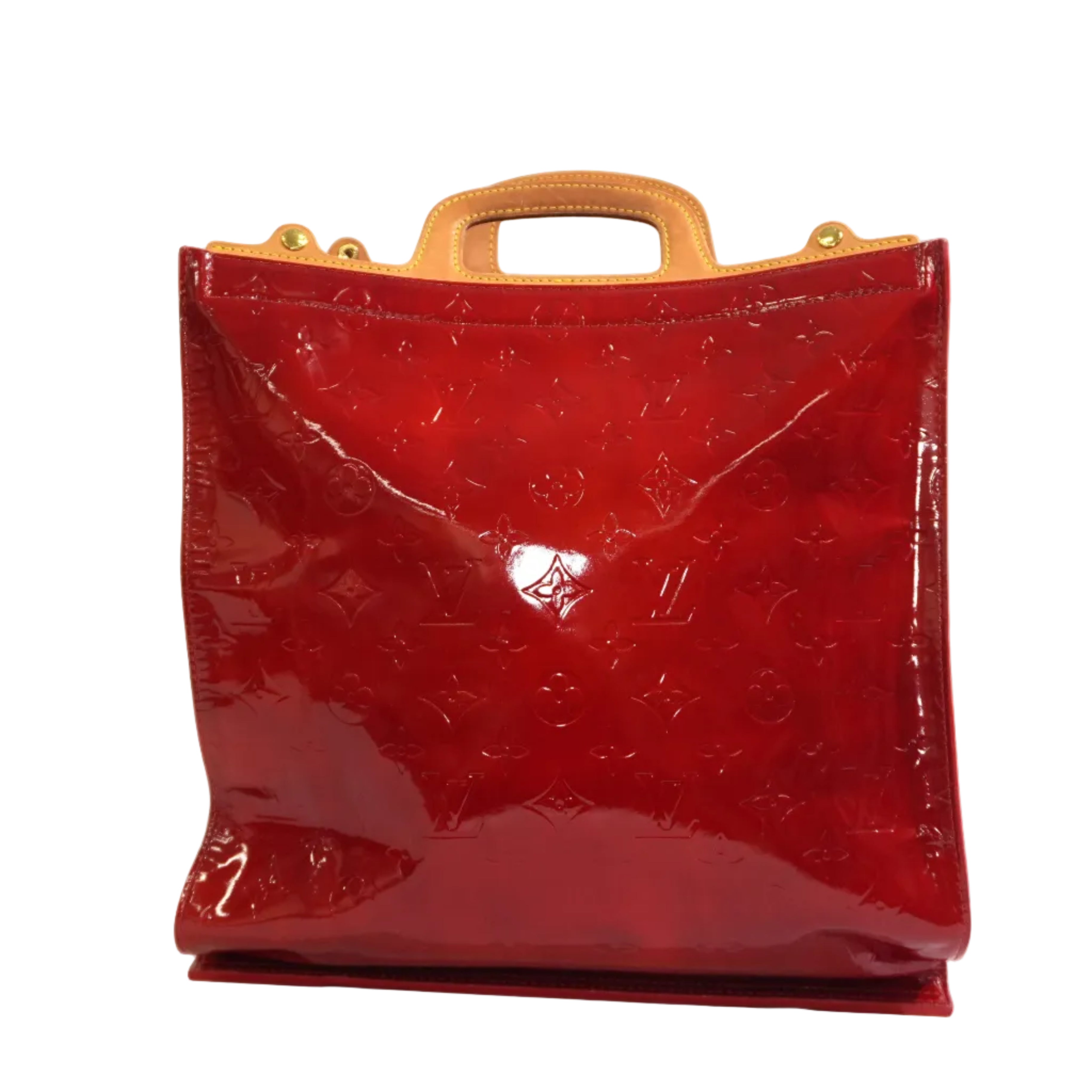 Pre-owned Louis Vuitton Vernis Tote Bag Red
