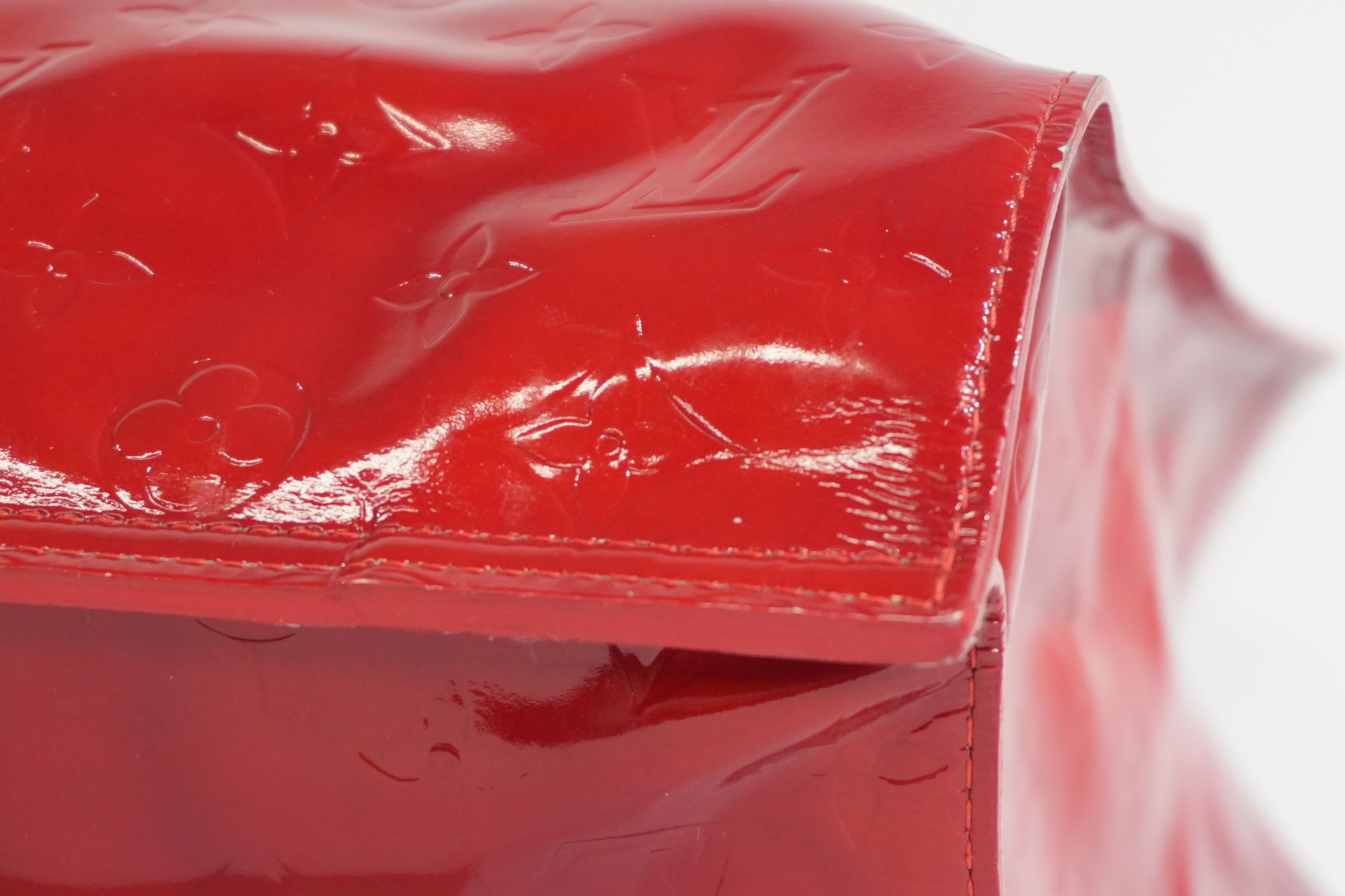 Pre-owned Louis Vuitton Vernis Tote Bag Red