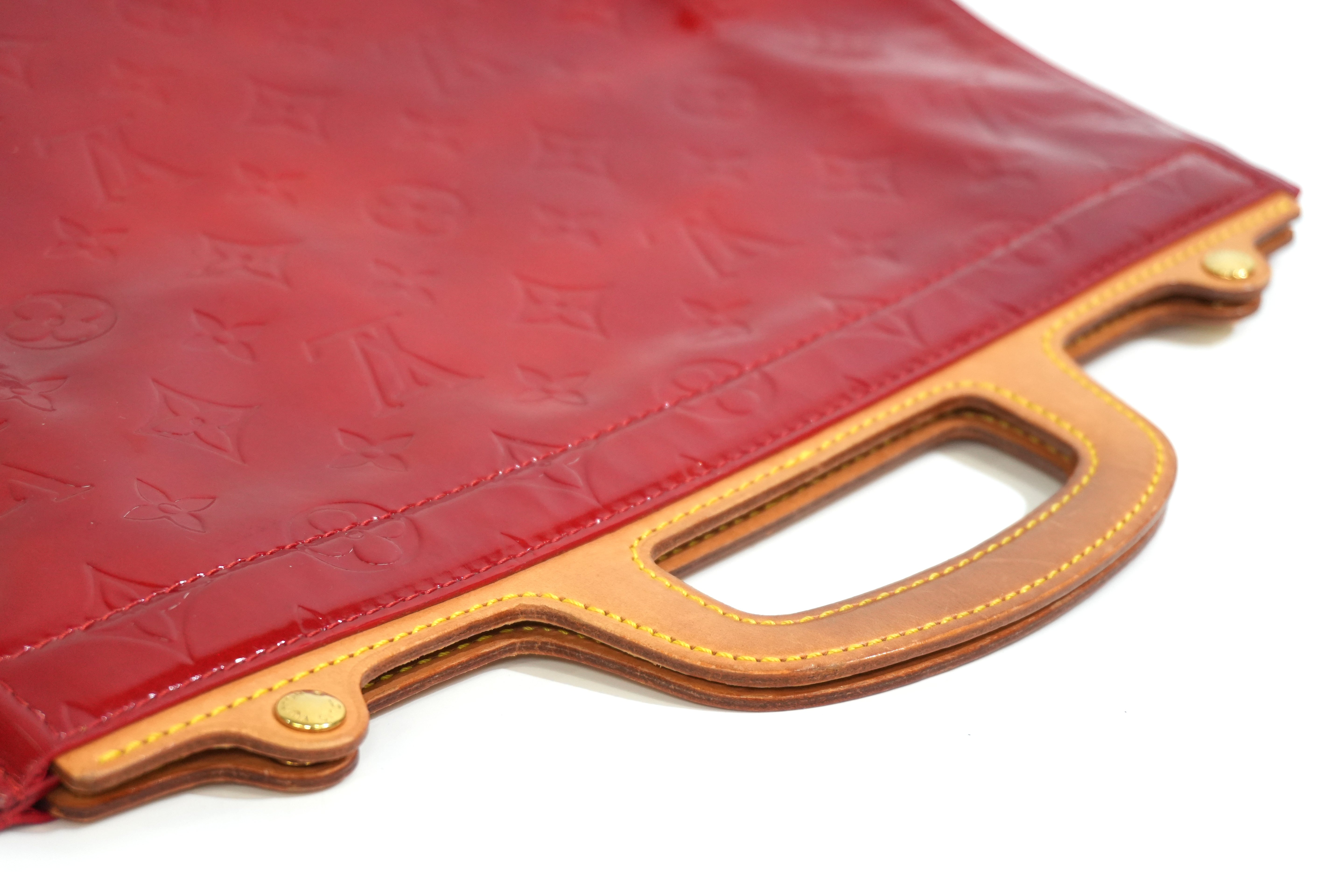 Pre-owned Louis Vuitton Vernis Tote Bag Red