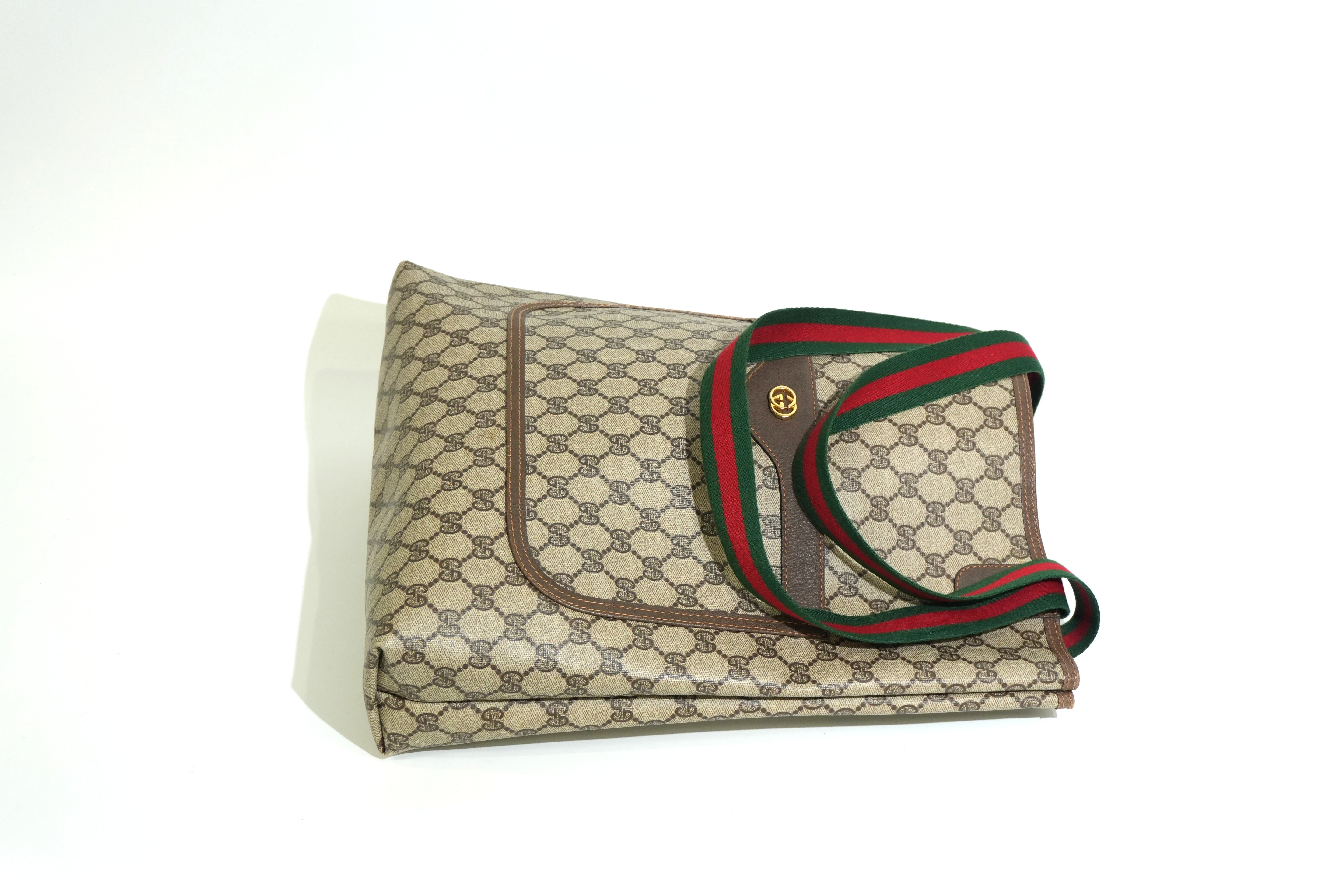 Pre-owned Gucci Ophidia Tote Bag Brown