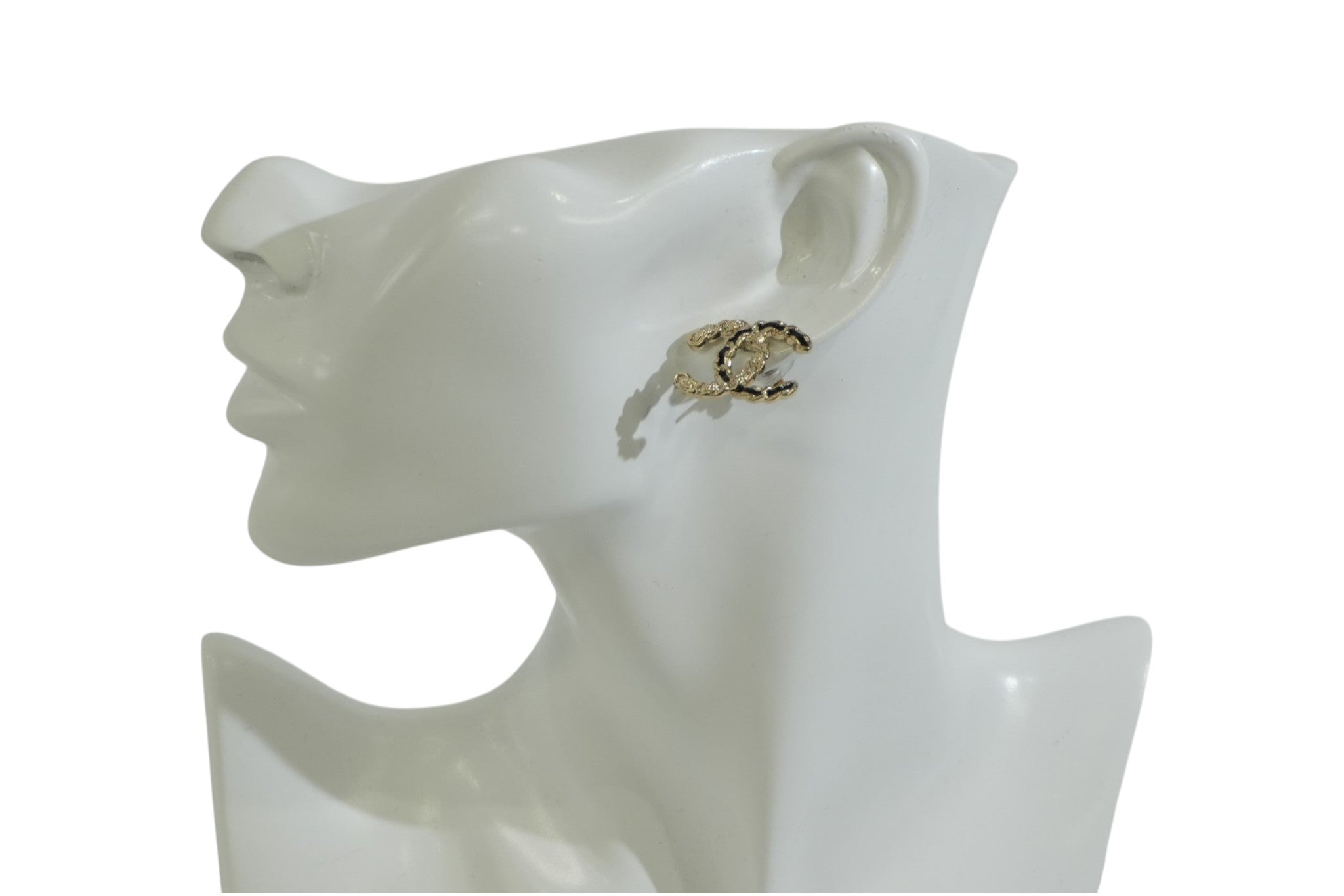 Pre-owned Chanel CC Earrings Black and Gold