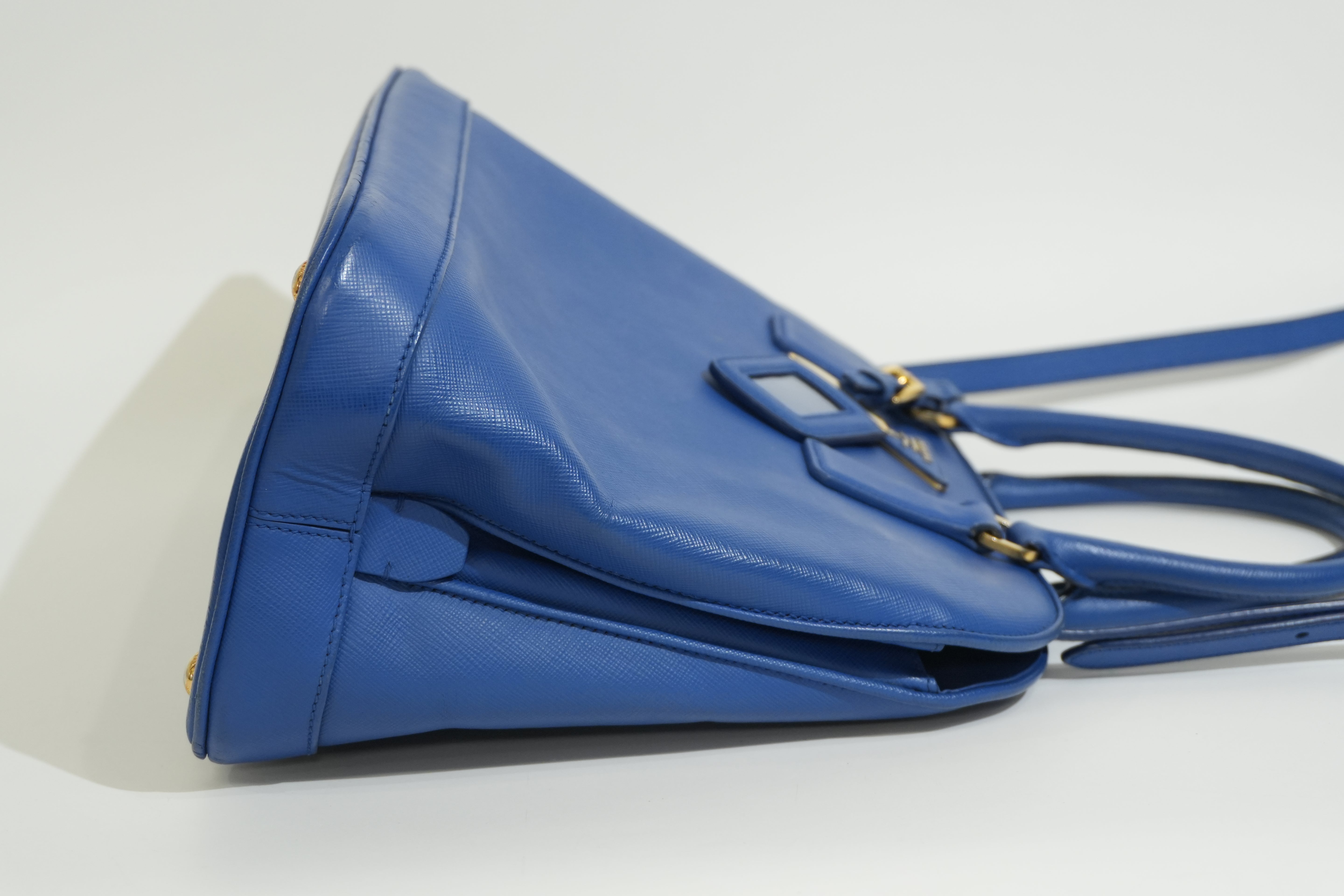 Pre-owned Prada Saffiano Two Way Shoulder Bag Blue