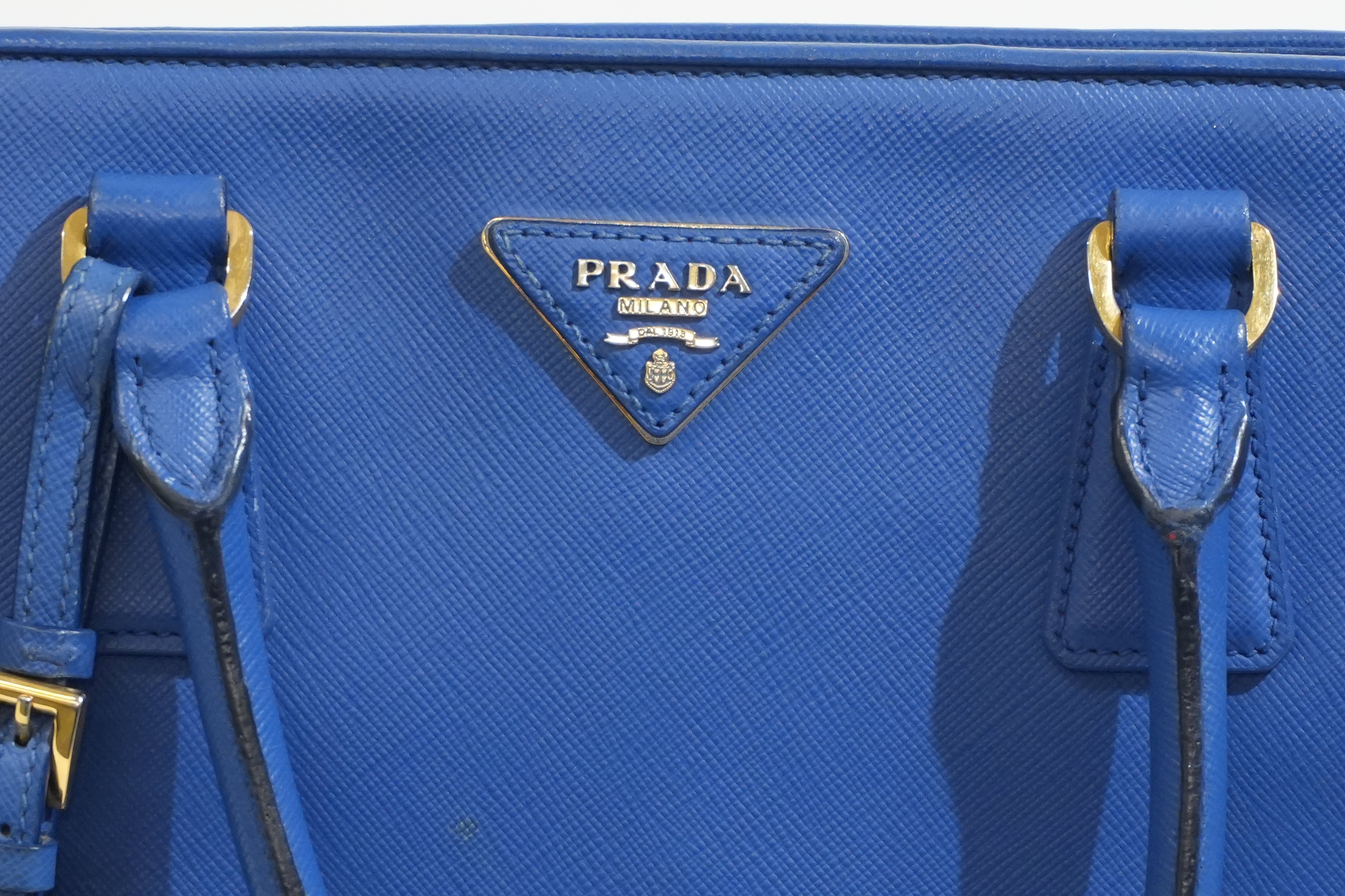 Pre-owned Prada Saffiano Two Way Shoulder Bag Blue