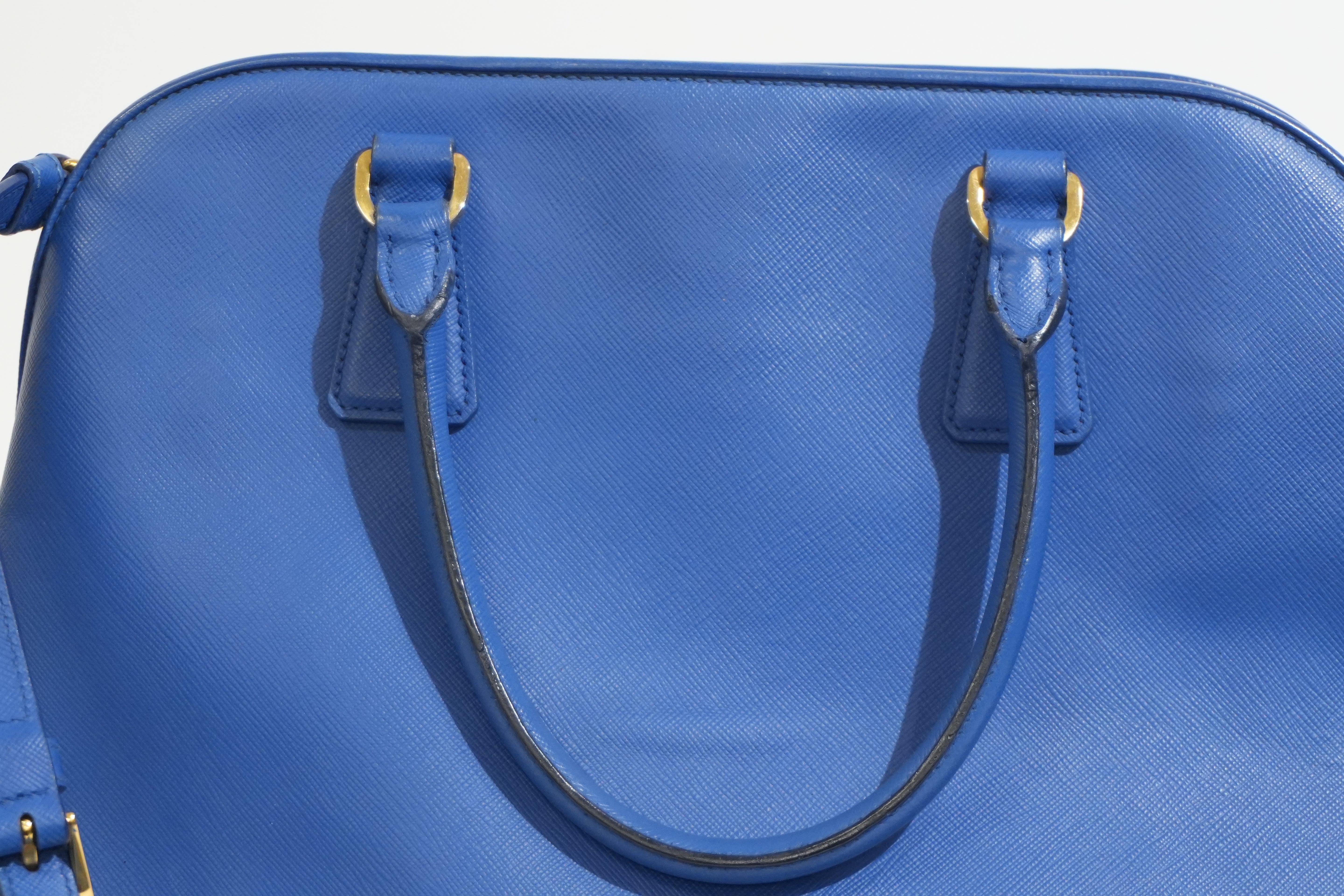 Pre-owned Prada Saffiano Two Way Shoulder Bag Blue