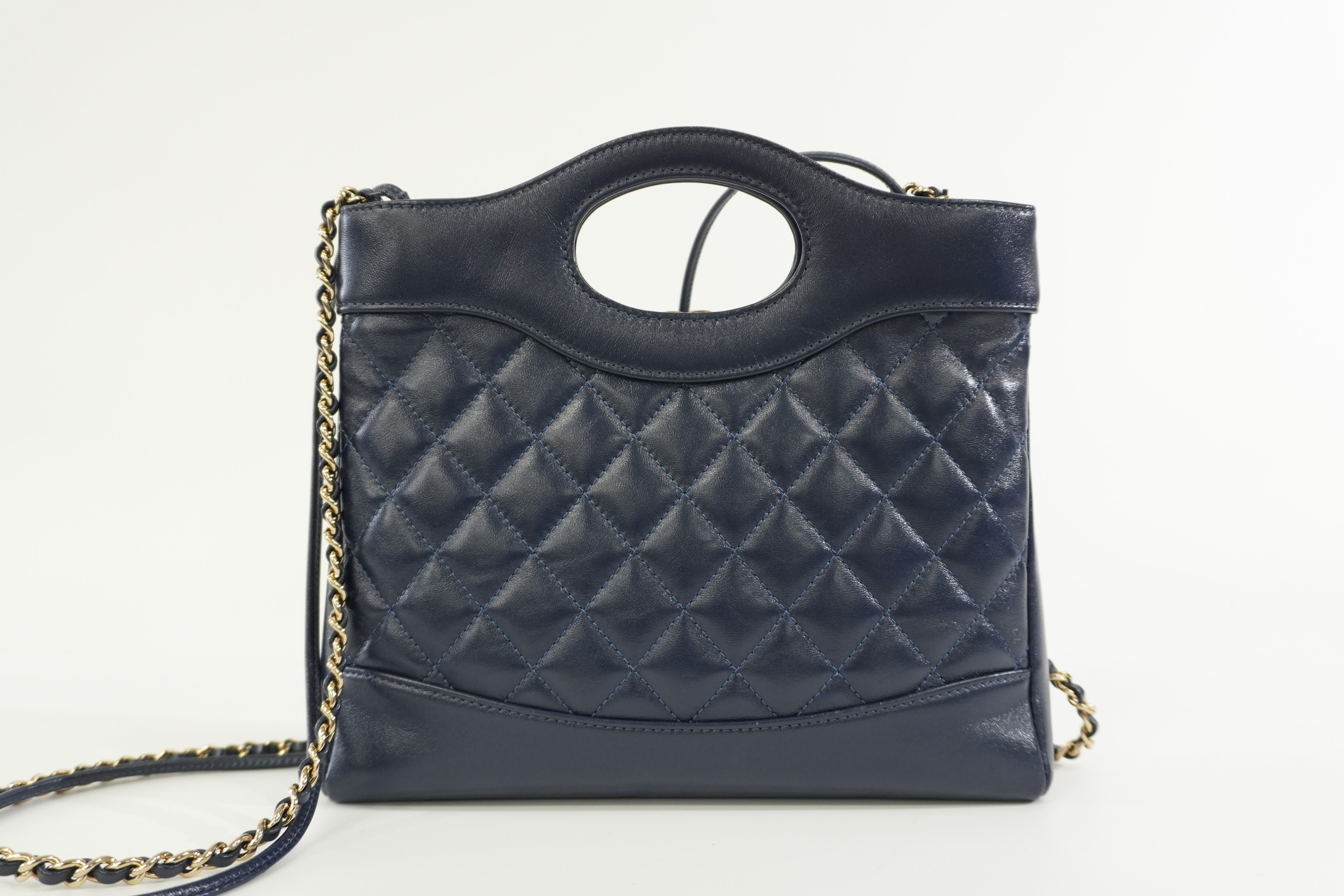 Pre-owned Chanel 31 Mini Shopping Shoulder Bag Blue