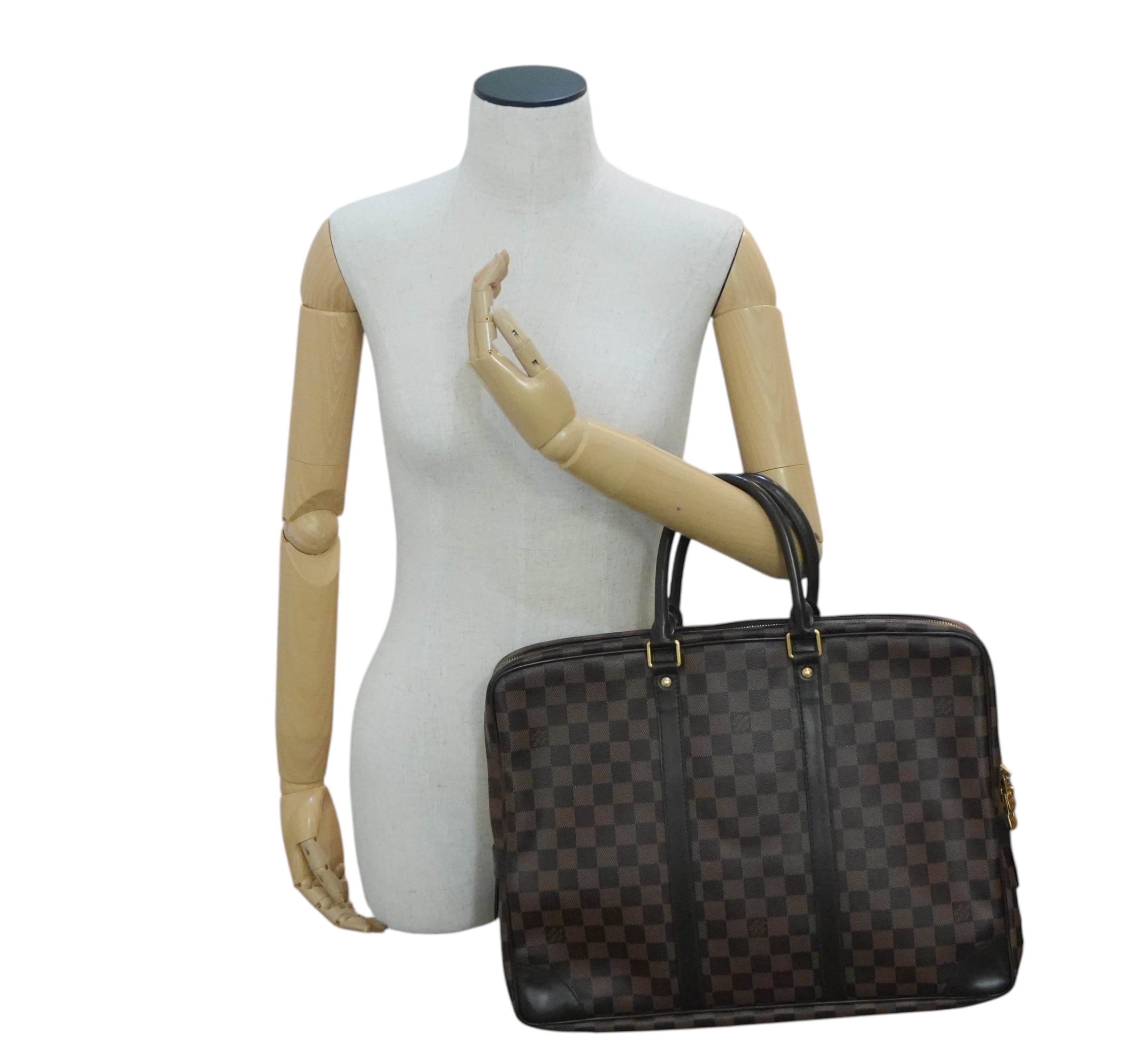 Pre-owned Louis Vuitton Damier Ebene Porte Documents Briefcase