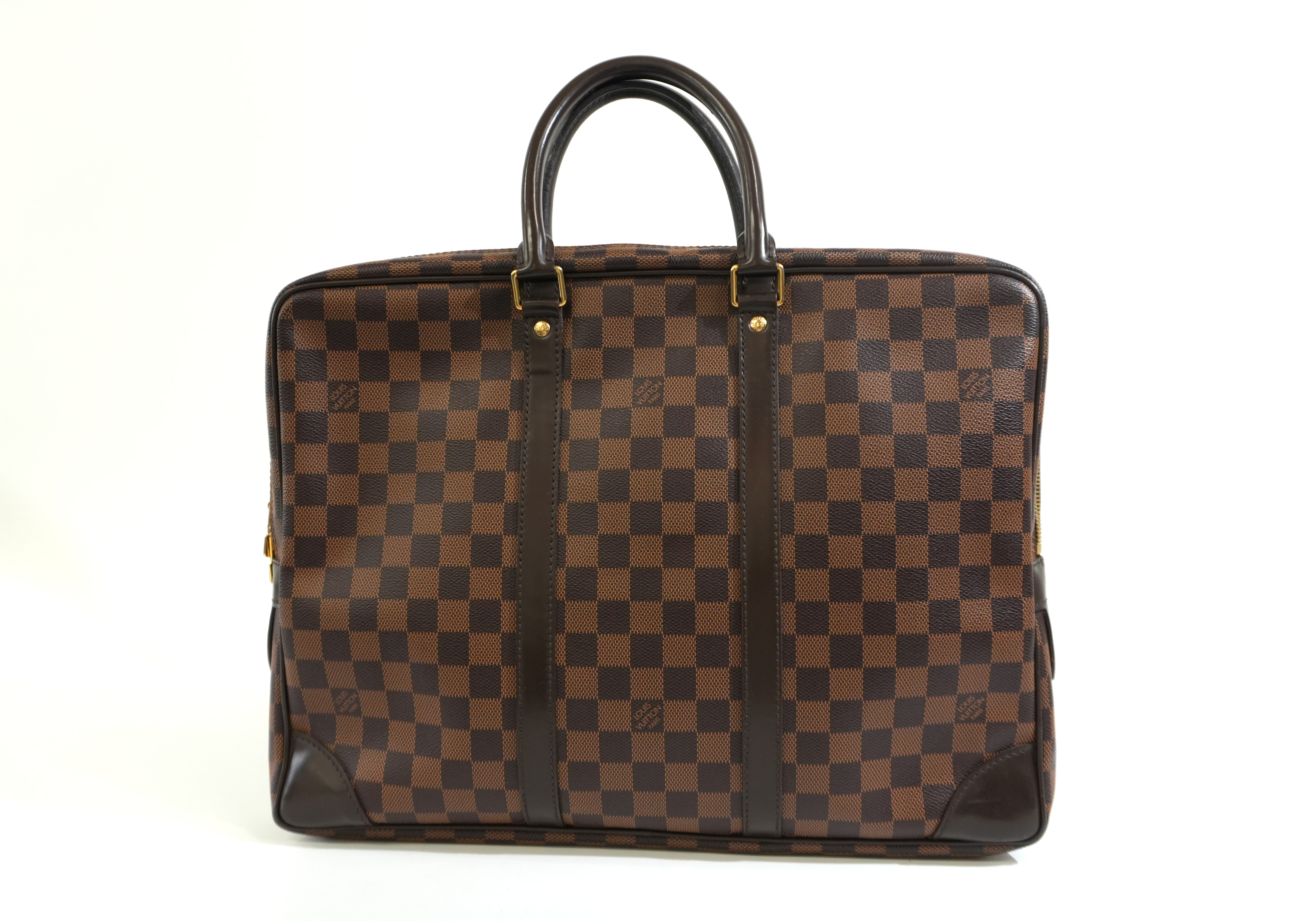 Pre-owned Louis Vuitton Damier Ebene Porte Documents Briefcase