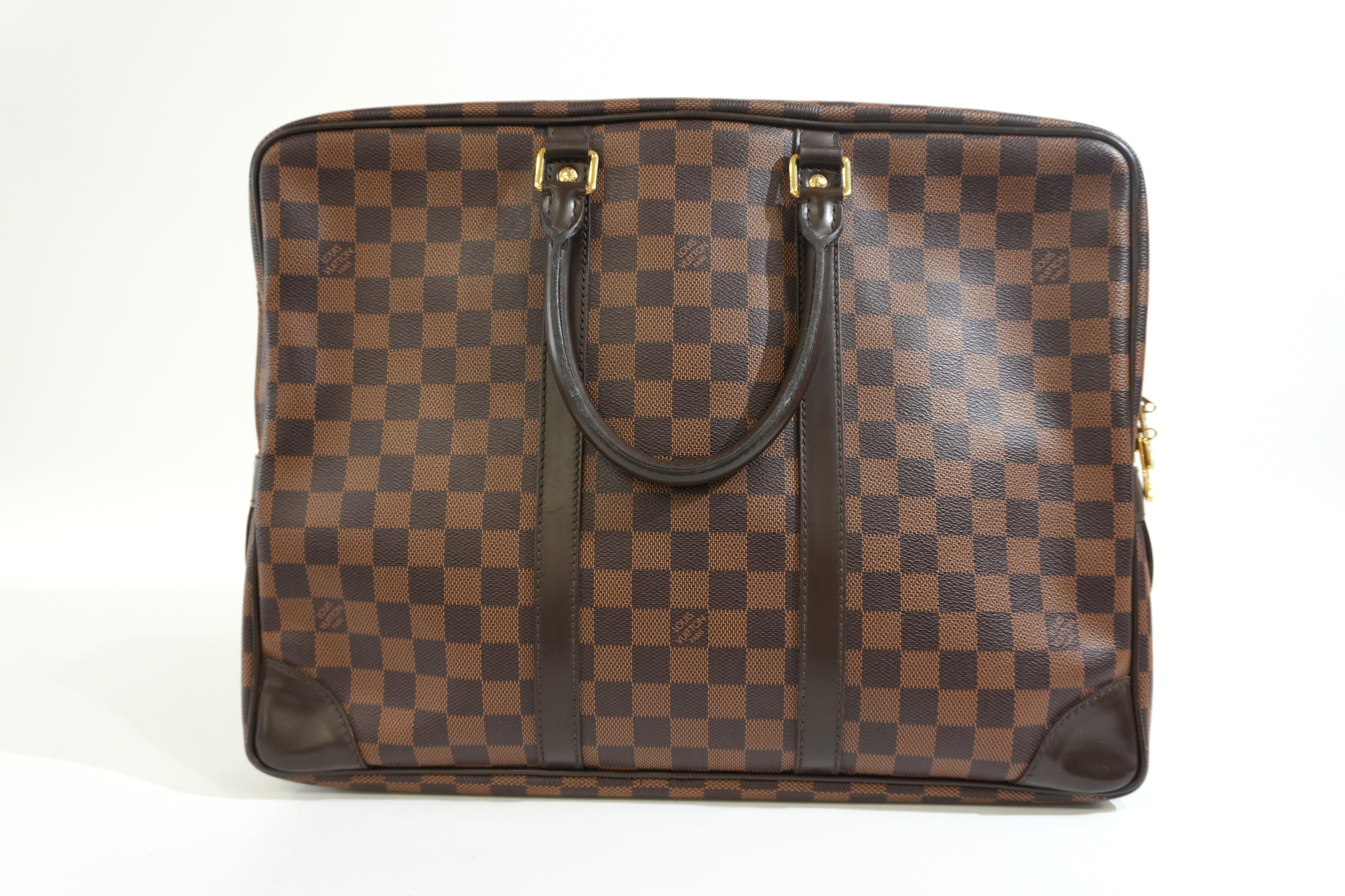 Pre-owned Louis Vuitton Damier Ebene Porte Documents Briefcase