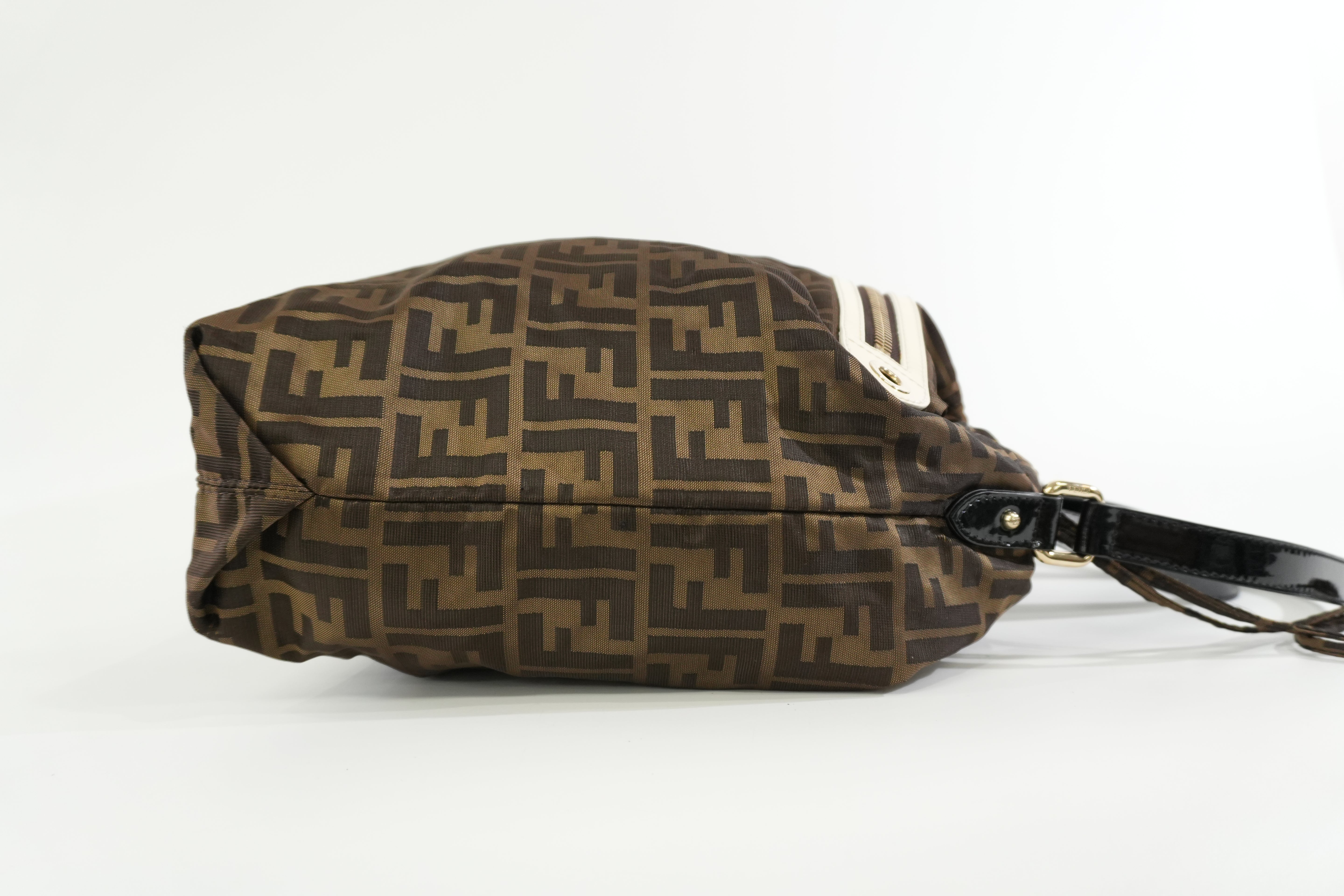 Pre-owned Fendi Zucca Two Way Shoulder Bag Brown