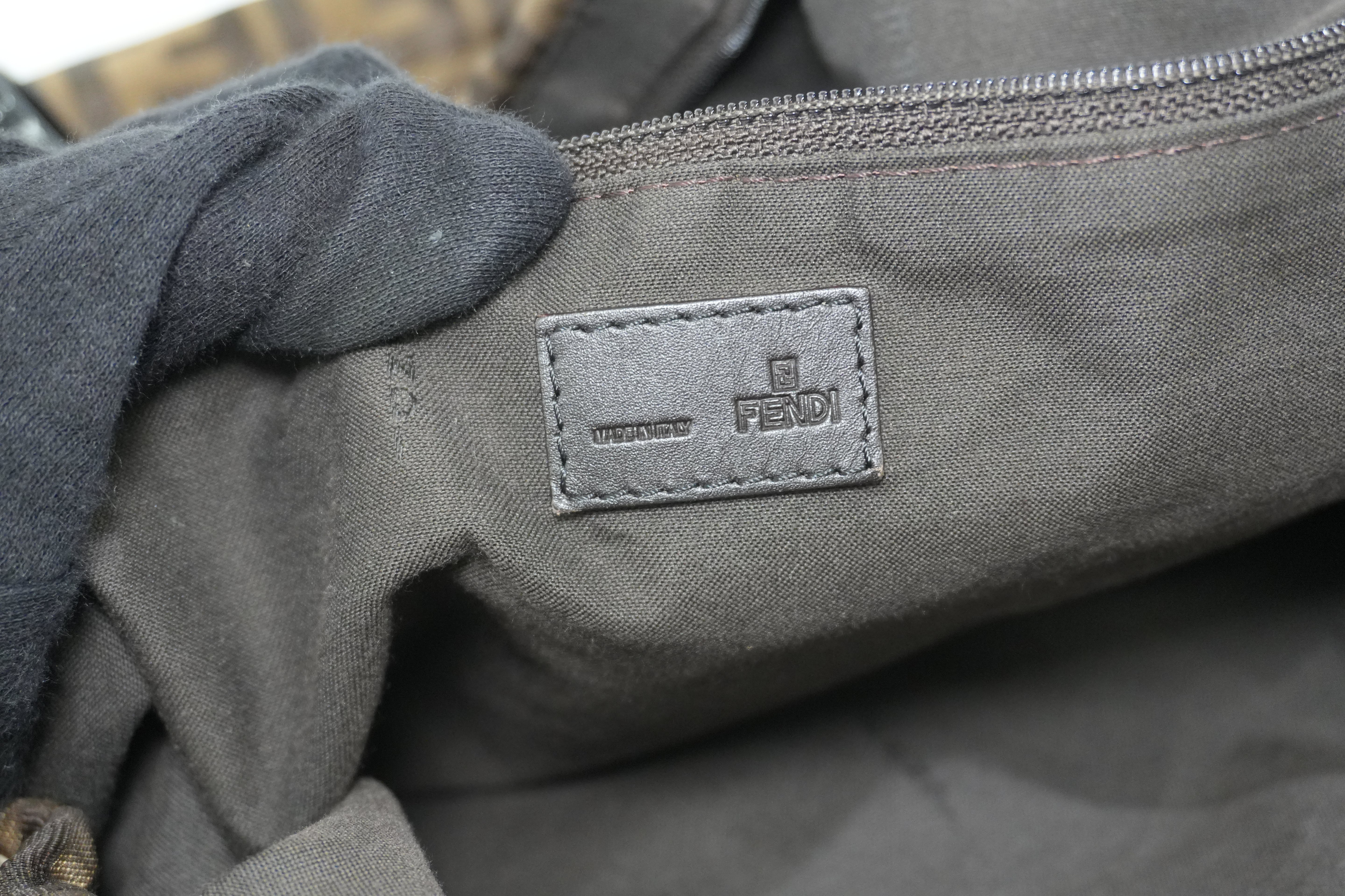 Pre-owned Fendi Zucca Two Way Shoulder Bag Brown