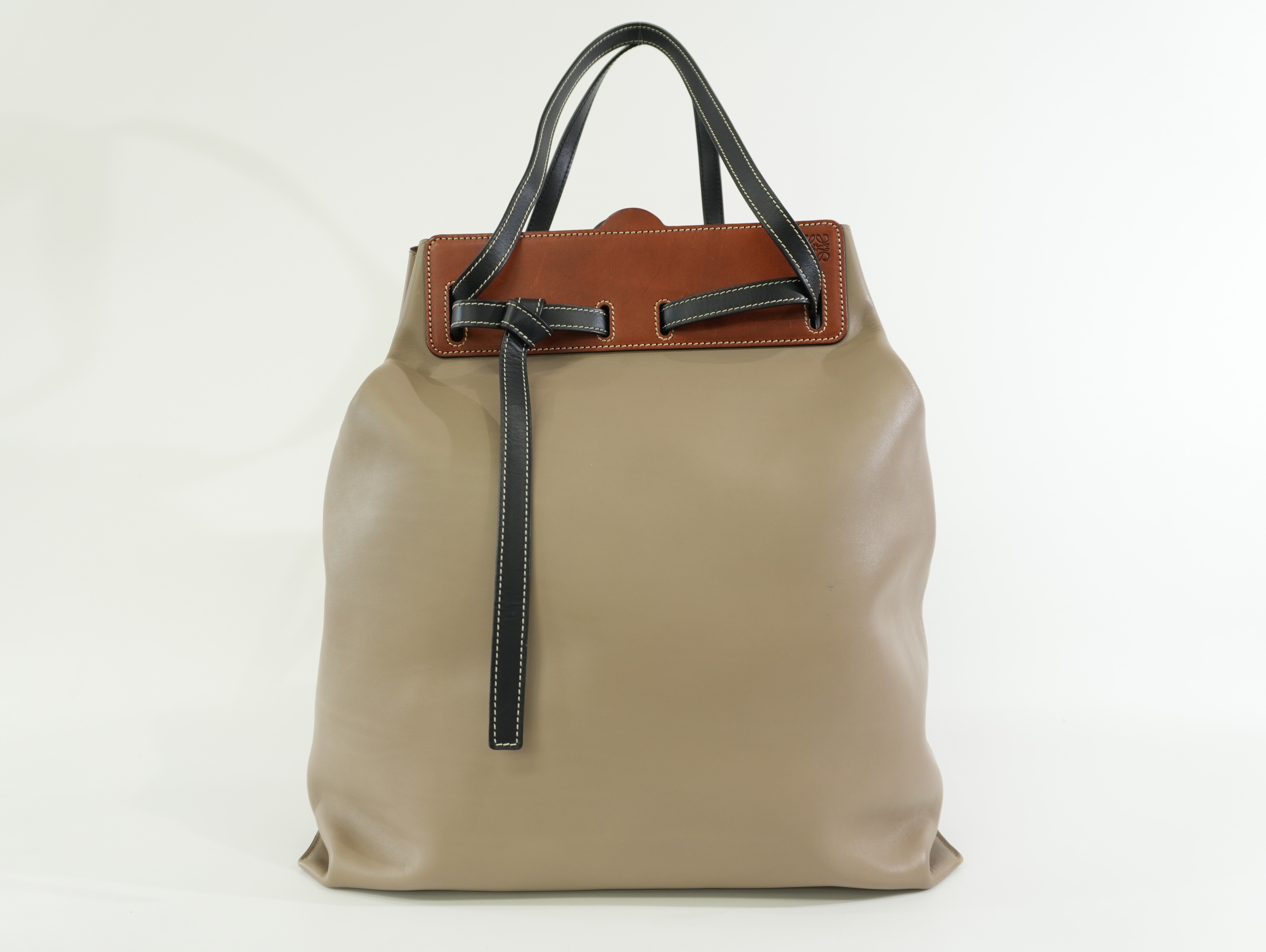Pre-owned Loewe Lazo Tote Bag Brown