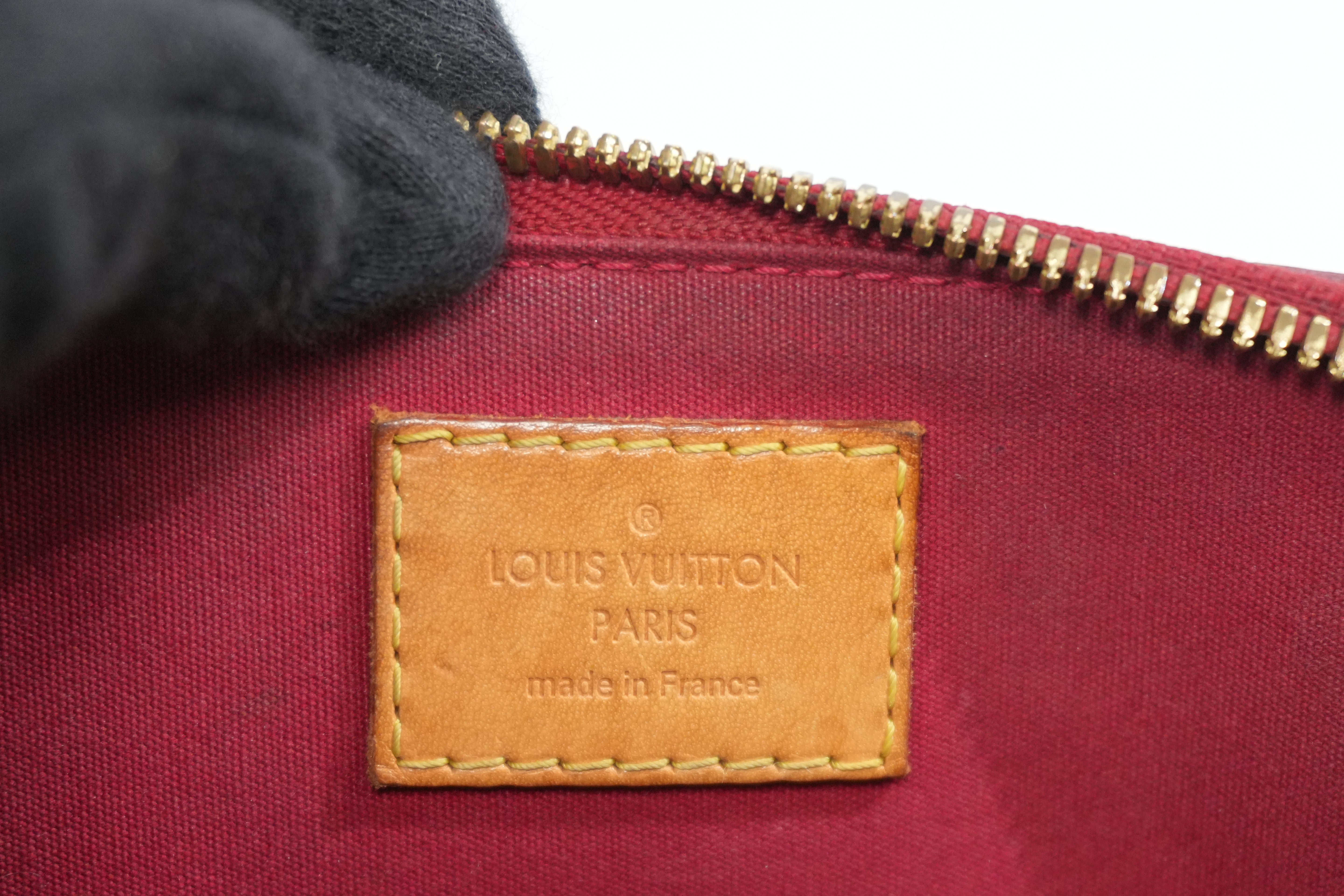 Pre-owned Louis Vuitton Vernis Alma BB Rayures Shoulder Bag Red