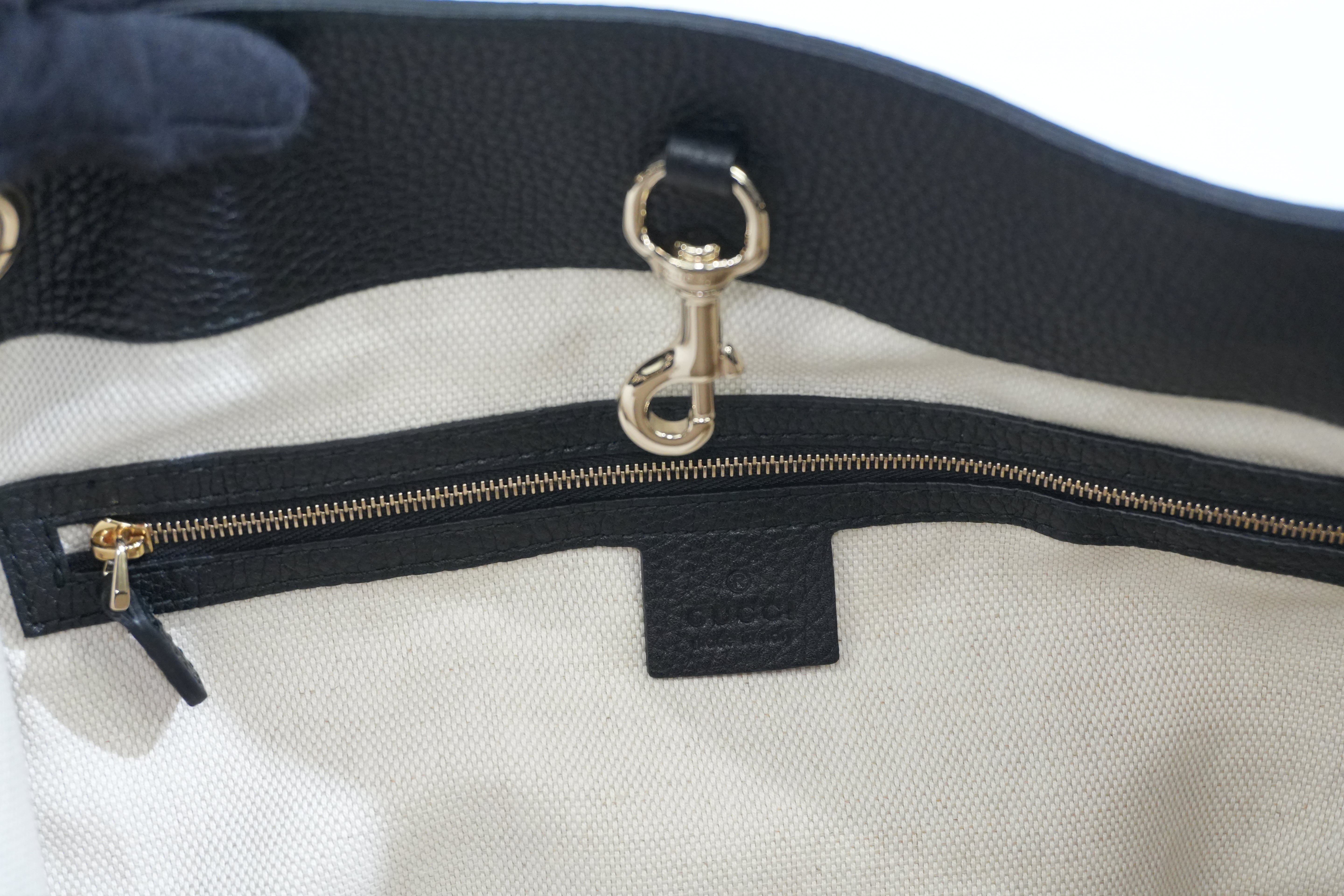 Pre-owned Gucci Soho Chain Tote Bag Black