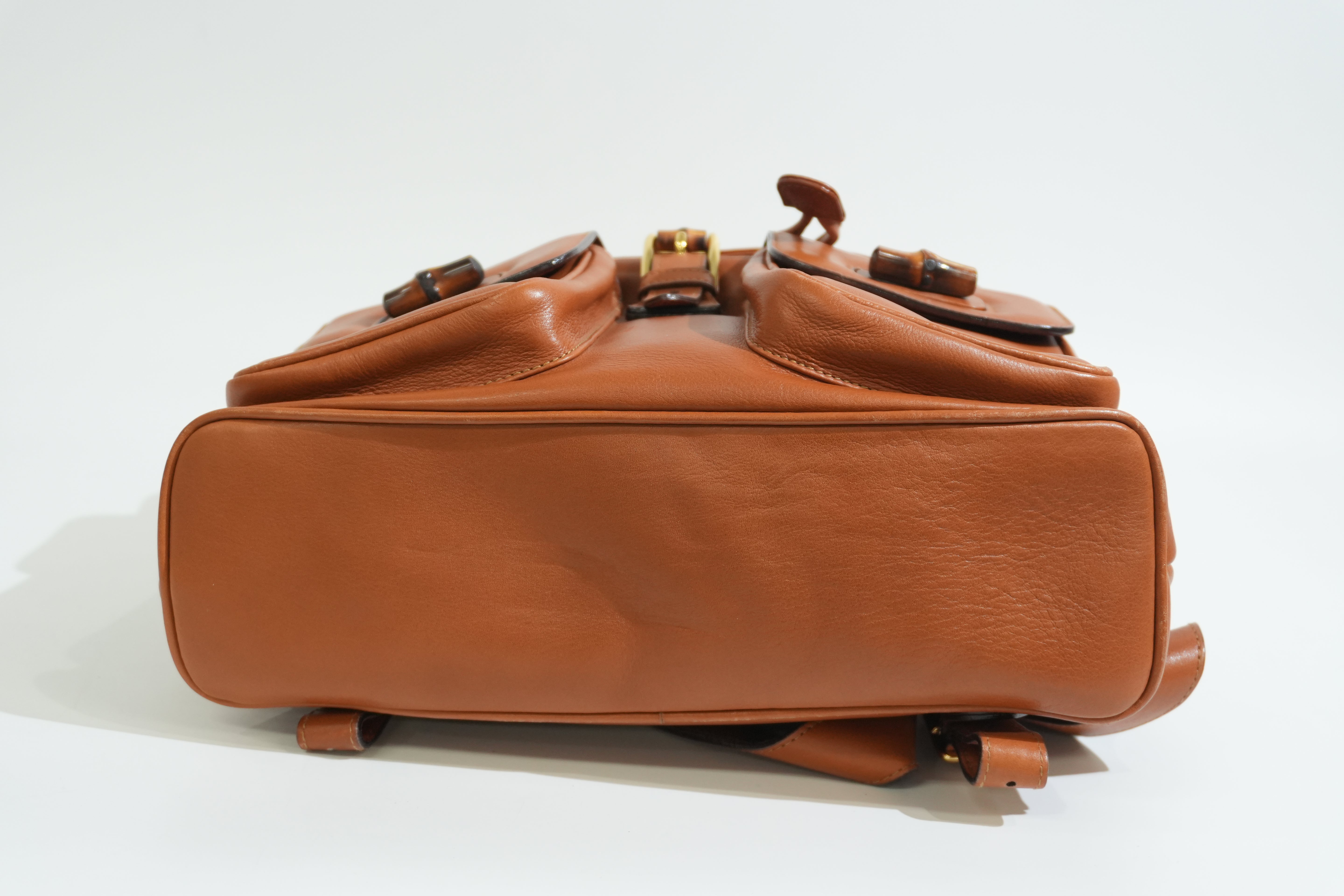 Pre-owned Gucci Bamboo Backpack Brown