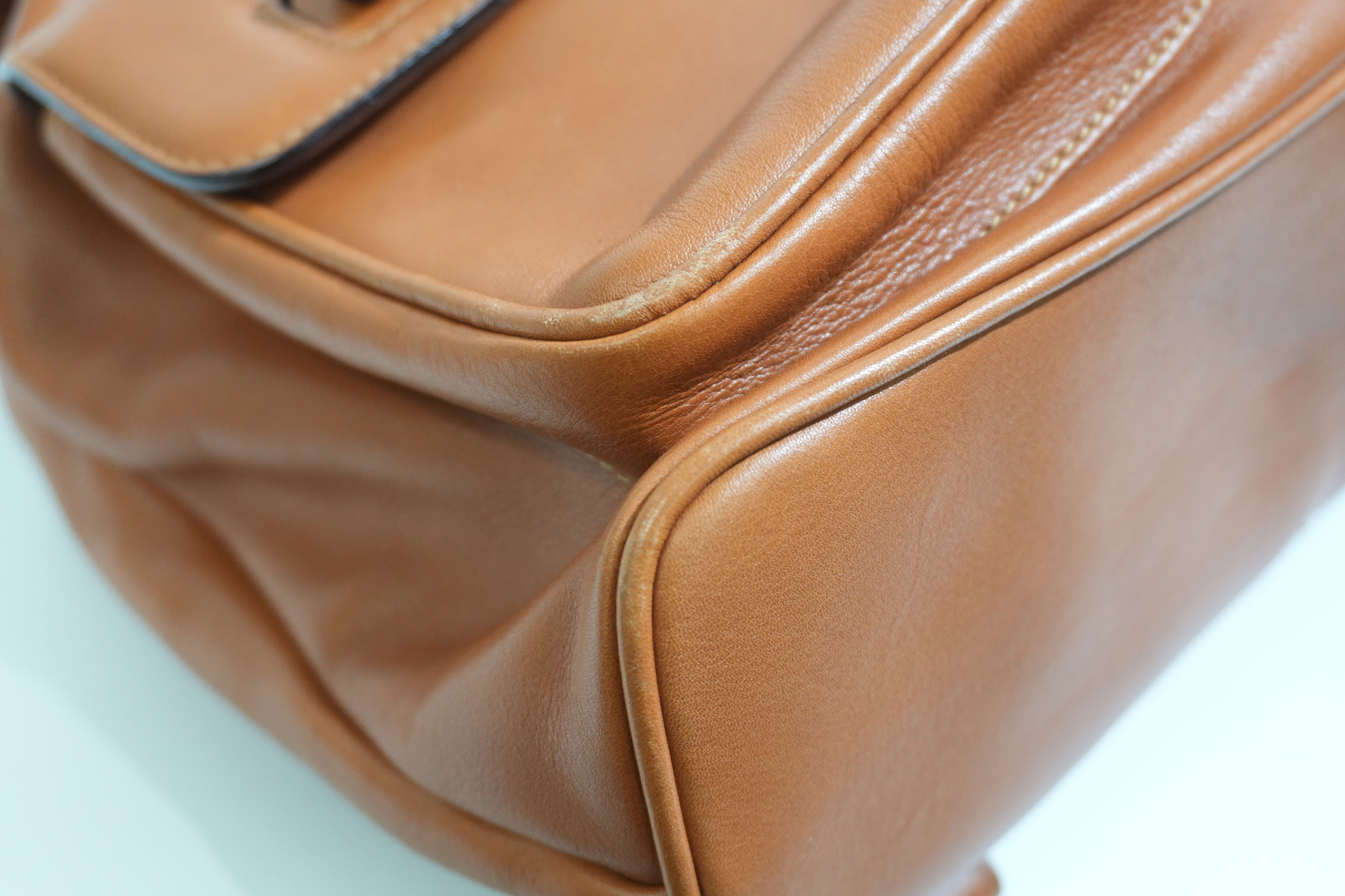 Pre-owned Gucci Bamboo Backpack Brown