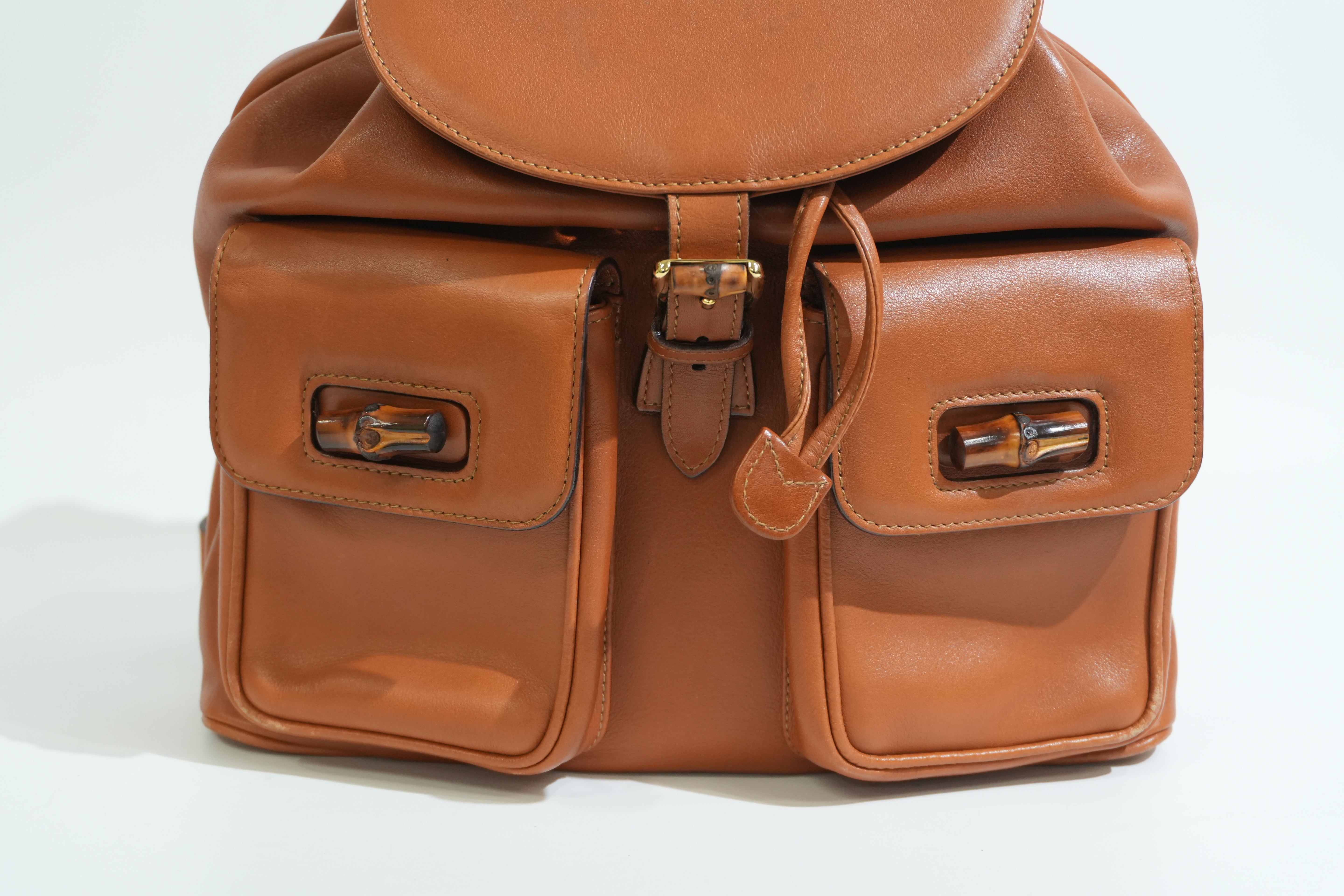 Pre-owned Gucci Bamboo Backpack Brown
