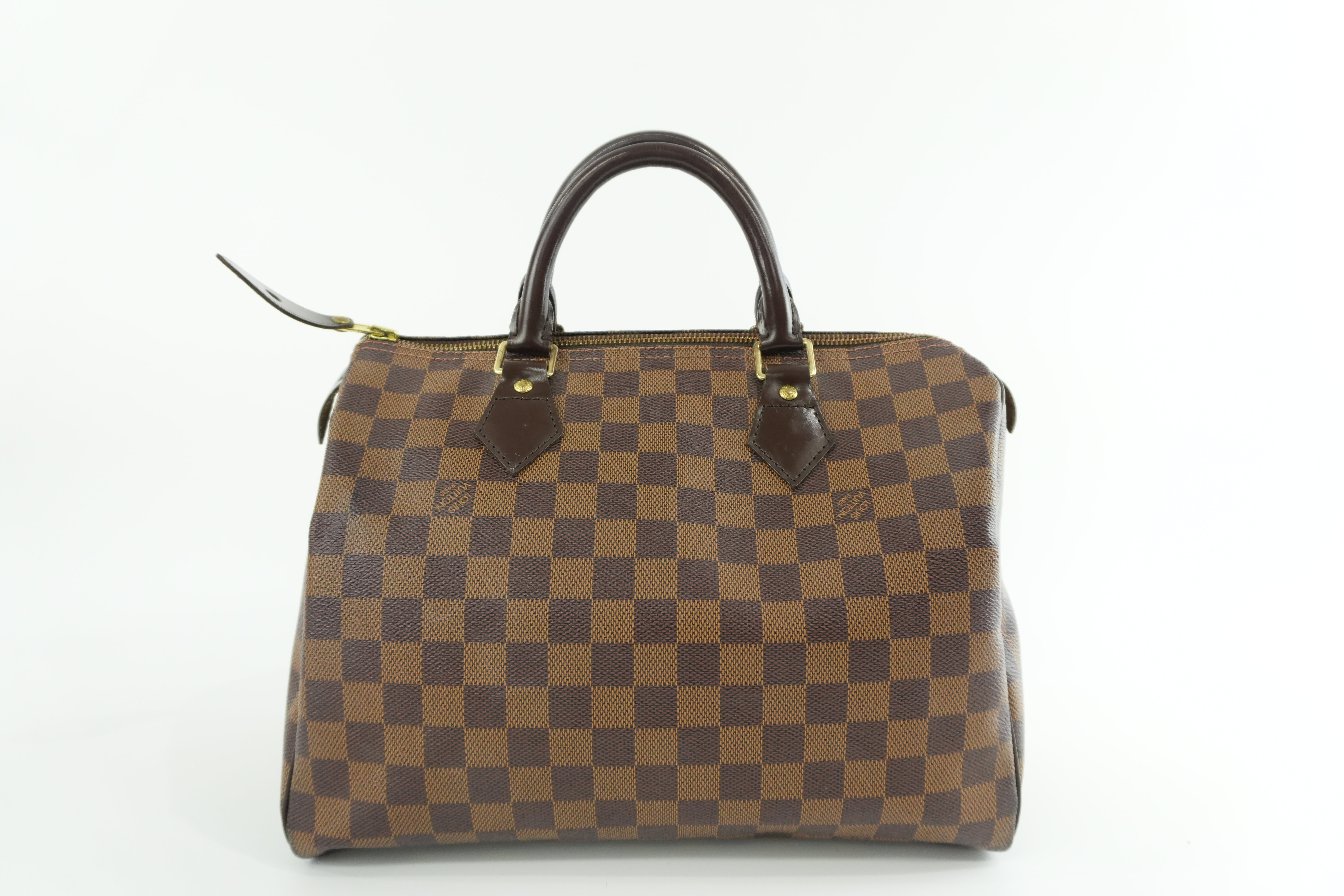 Louis Vuitton Damier Ebene Speedy 30 Handbag Used