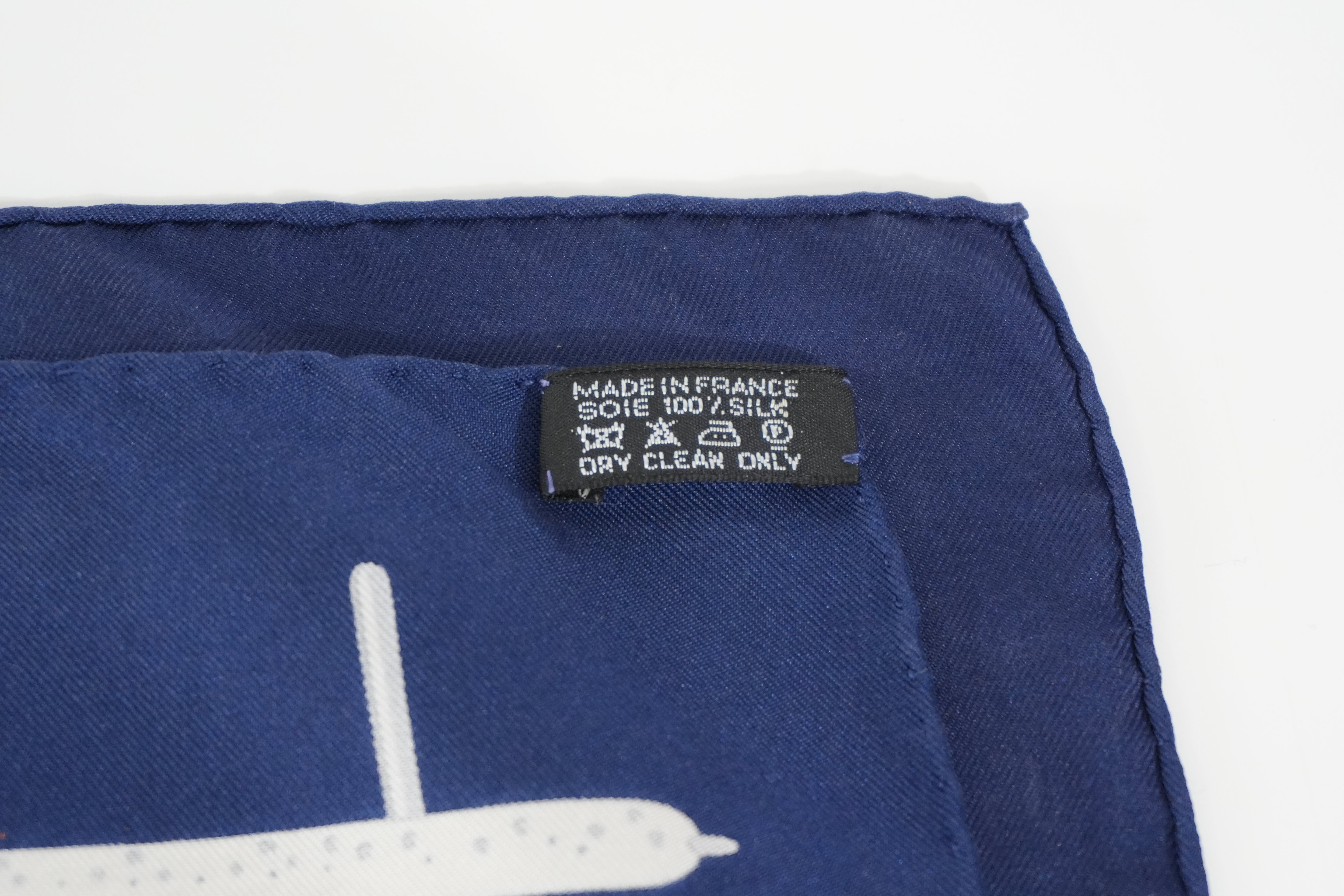 Pre-owned Hermes Scarf with Box Blue and White