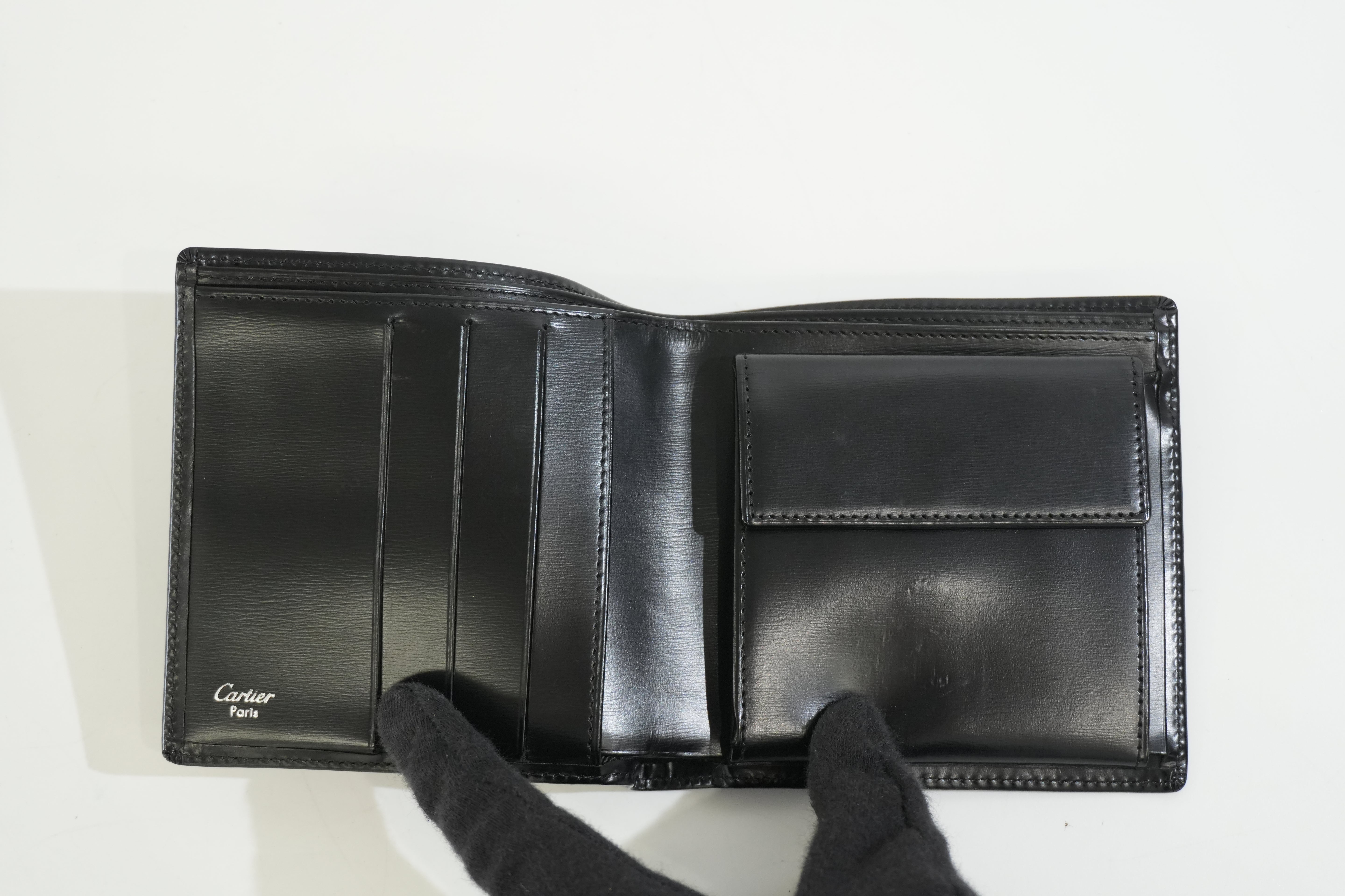 Pre-owned Cartier Compact Wallet Black