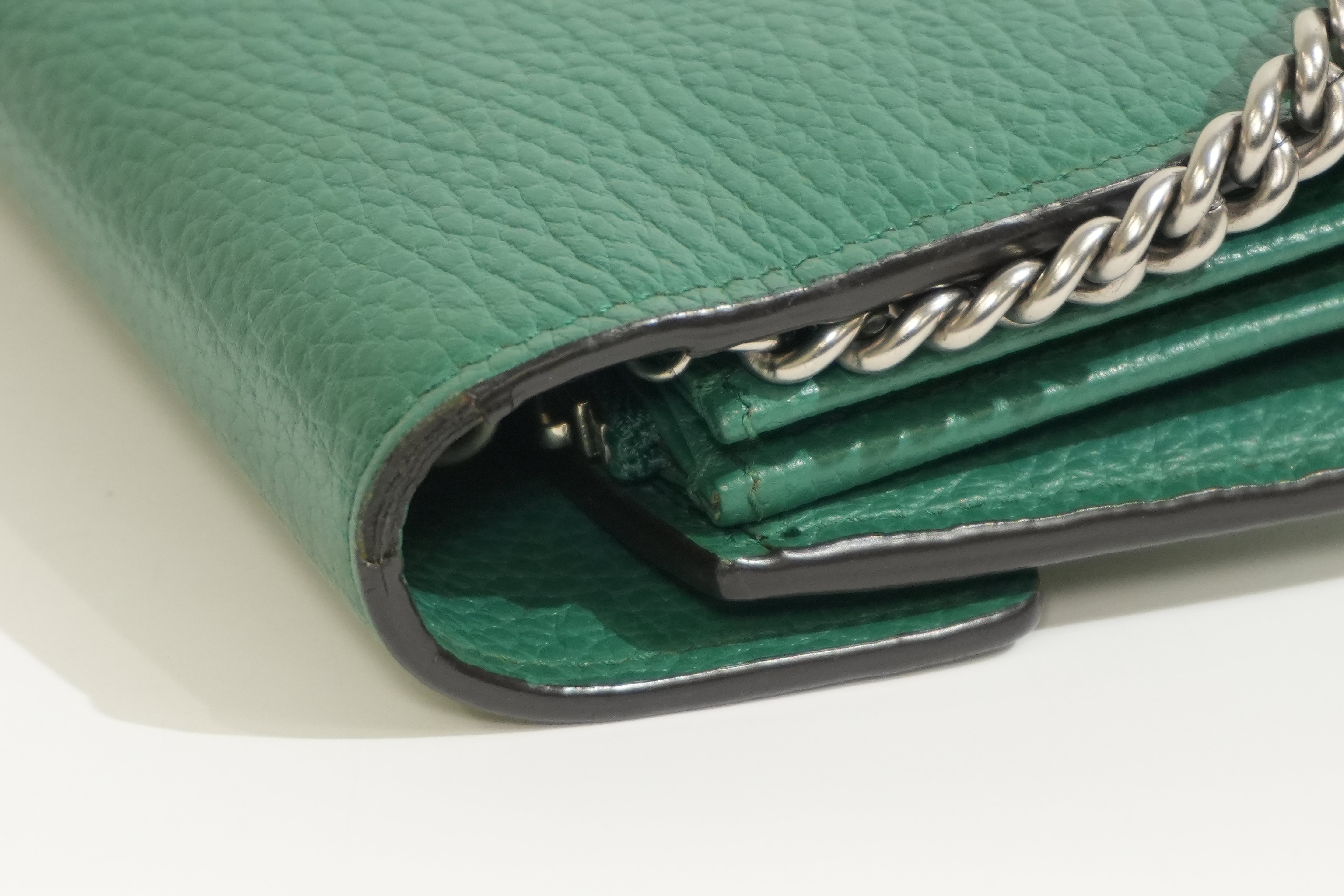 Pre-owned Gucci Dionysus Chain Shoulder Bag Green