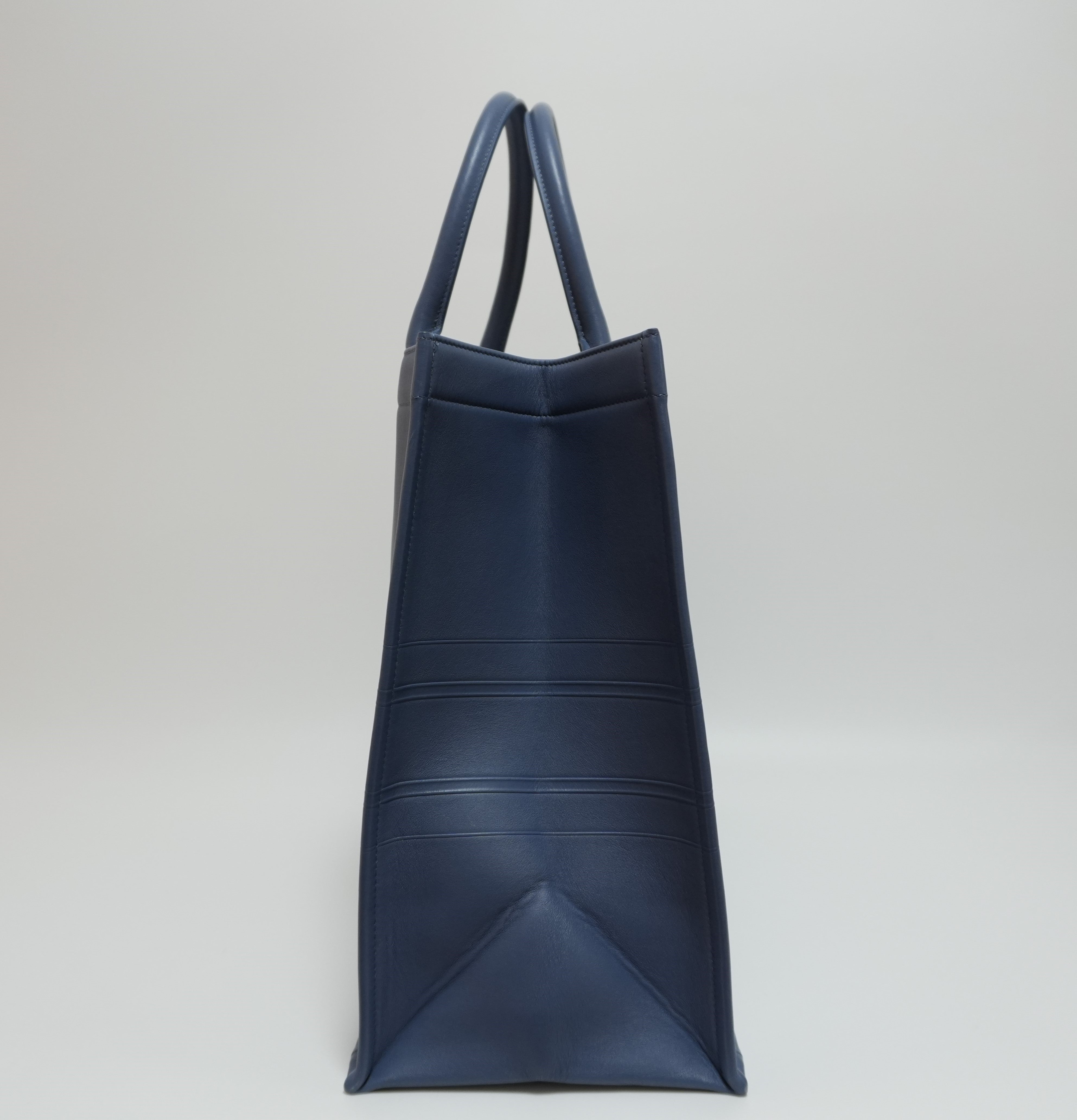 Dior Leather Book Tote Bag Indigo Used
