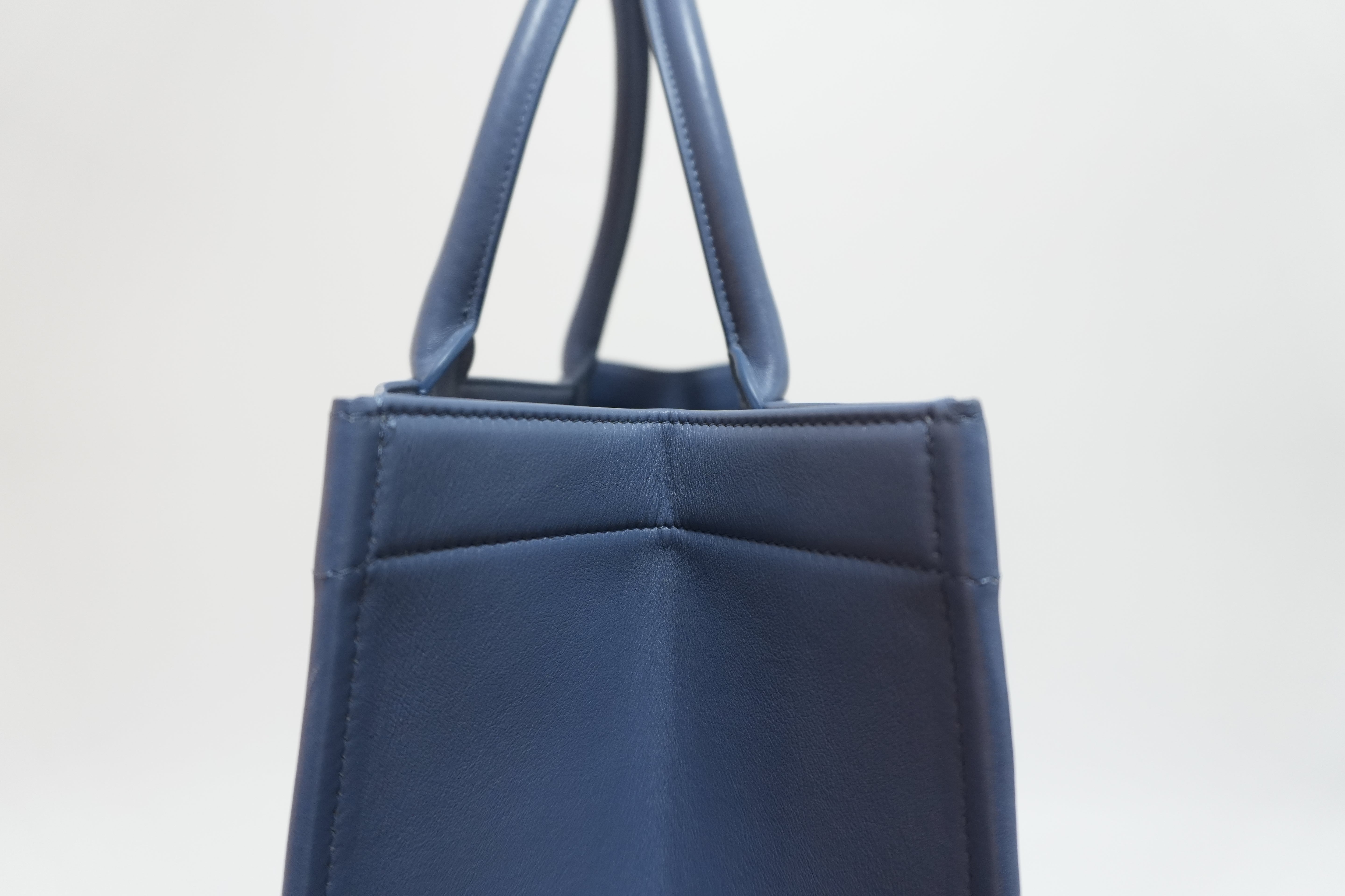 Dior Leather Book Tote Bag Indigo Used