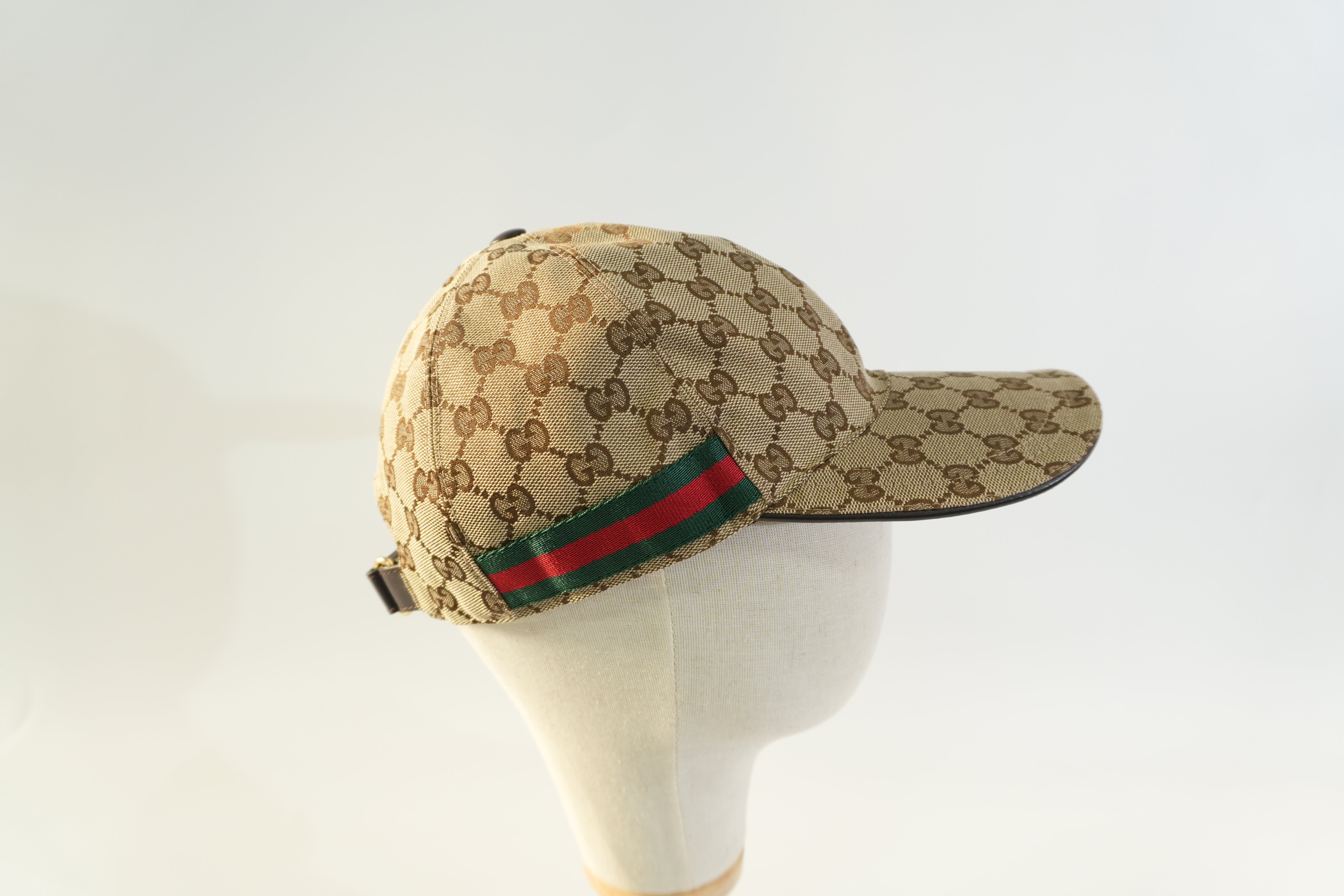 Pre-owned Gucci Ophidia Baseball Cap Size L Brown