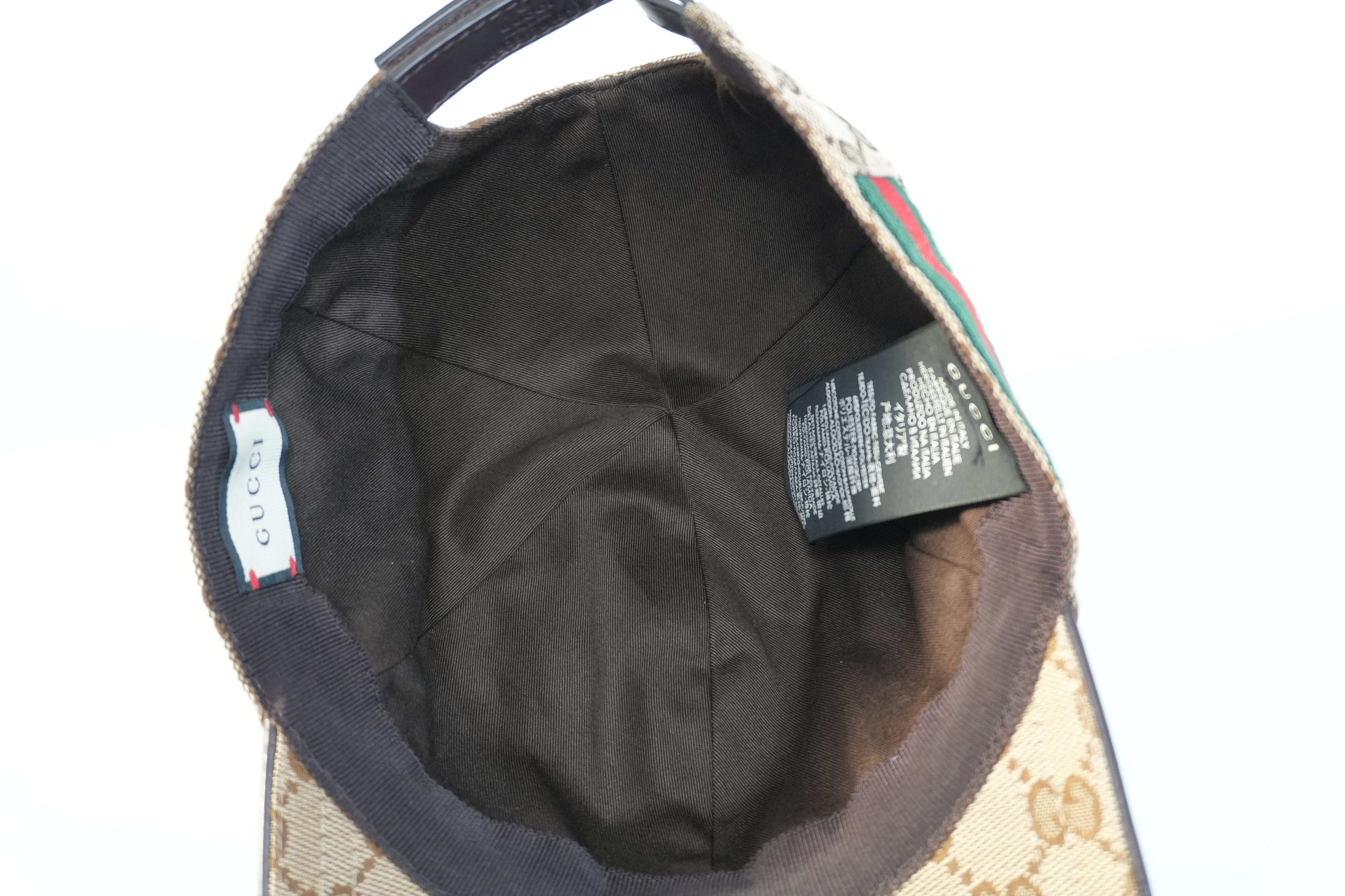 Pre-owned Gucci Ophidia Baseball Cap Size L Brown