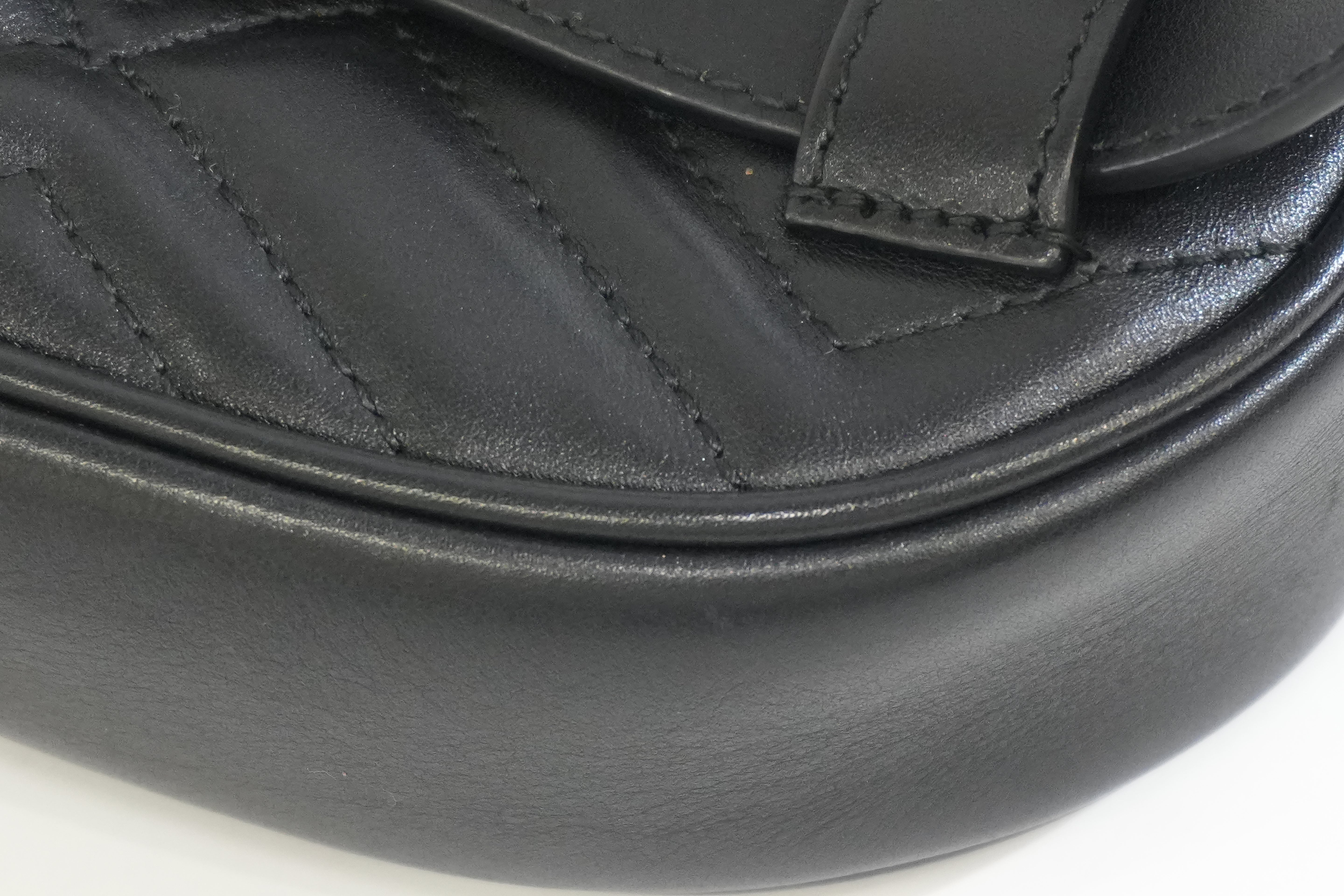 Pre-owned Gucci Marmont Belt Bag Size 85 Black
