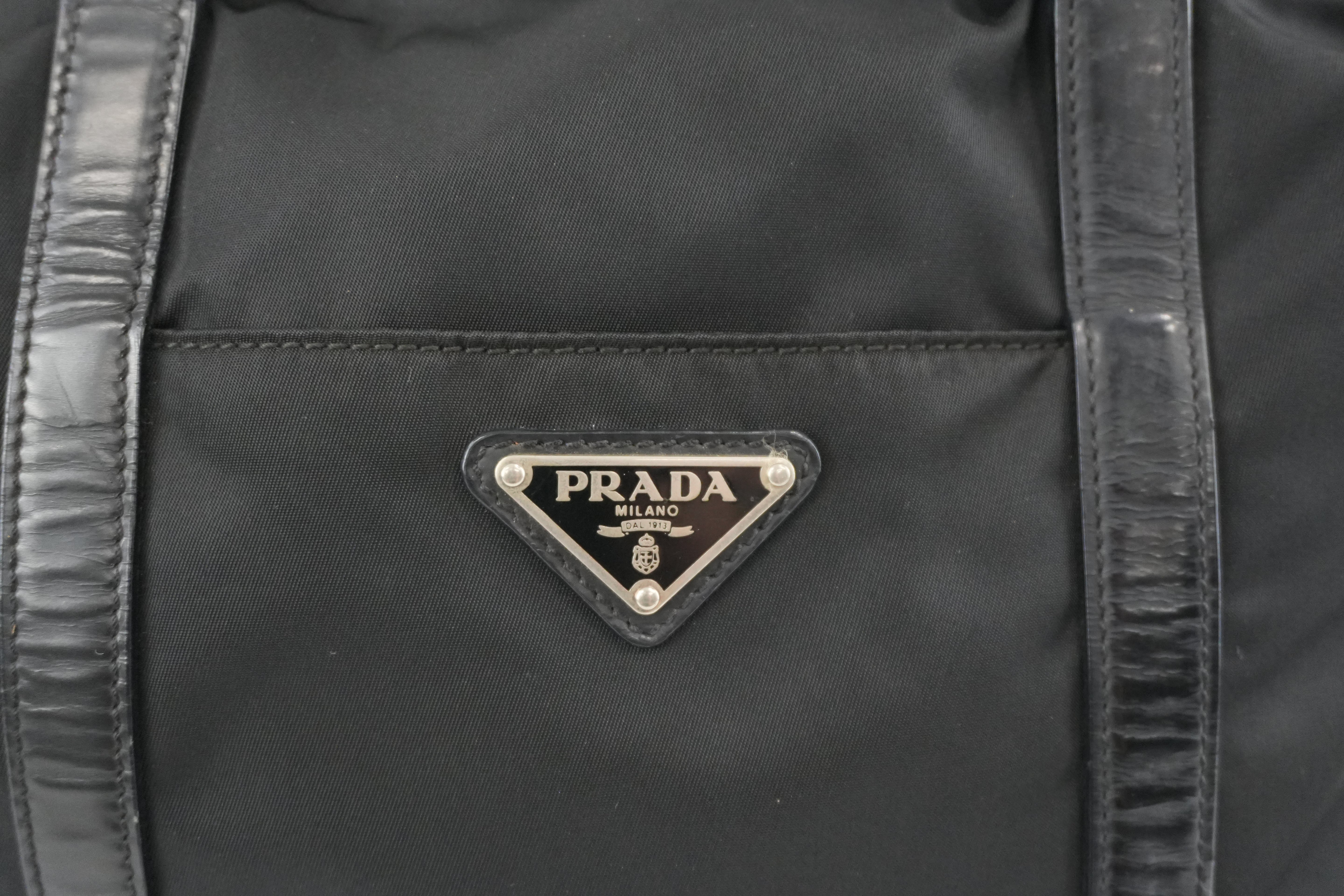 Prada Two Way Tote Bag Nylon Black Used