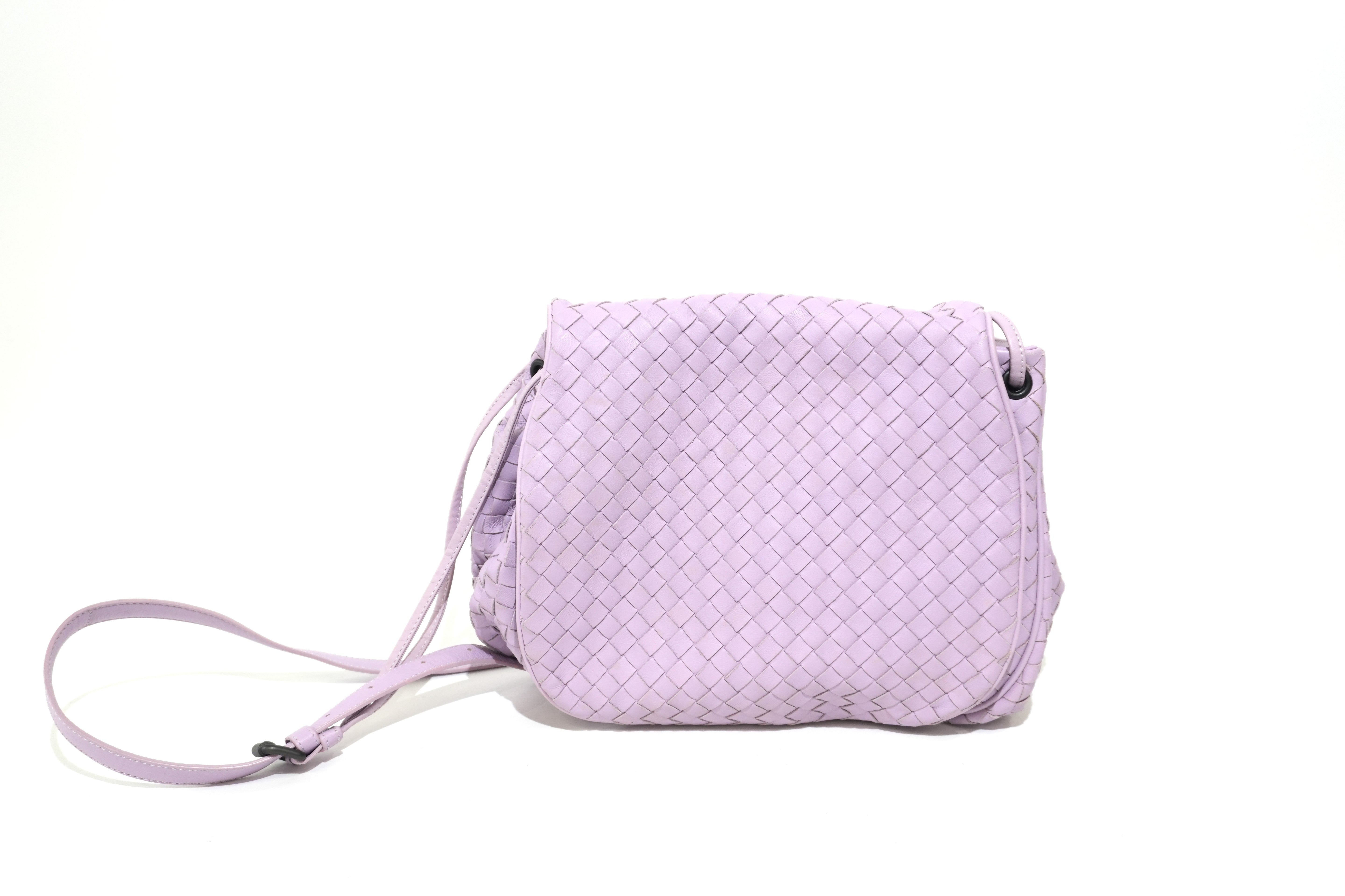 Pre-owned Leather Intrecciato Shoulder Bag Light Purple