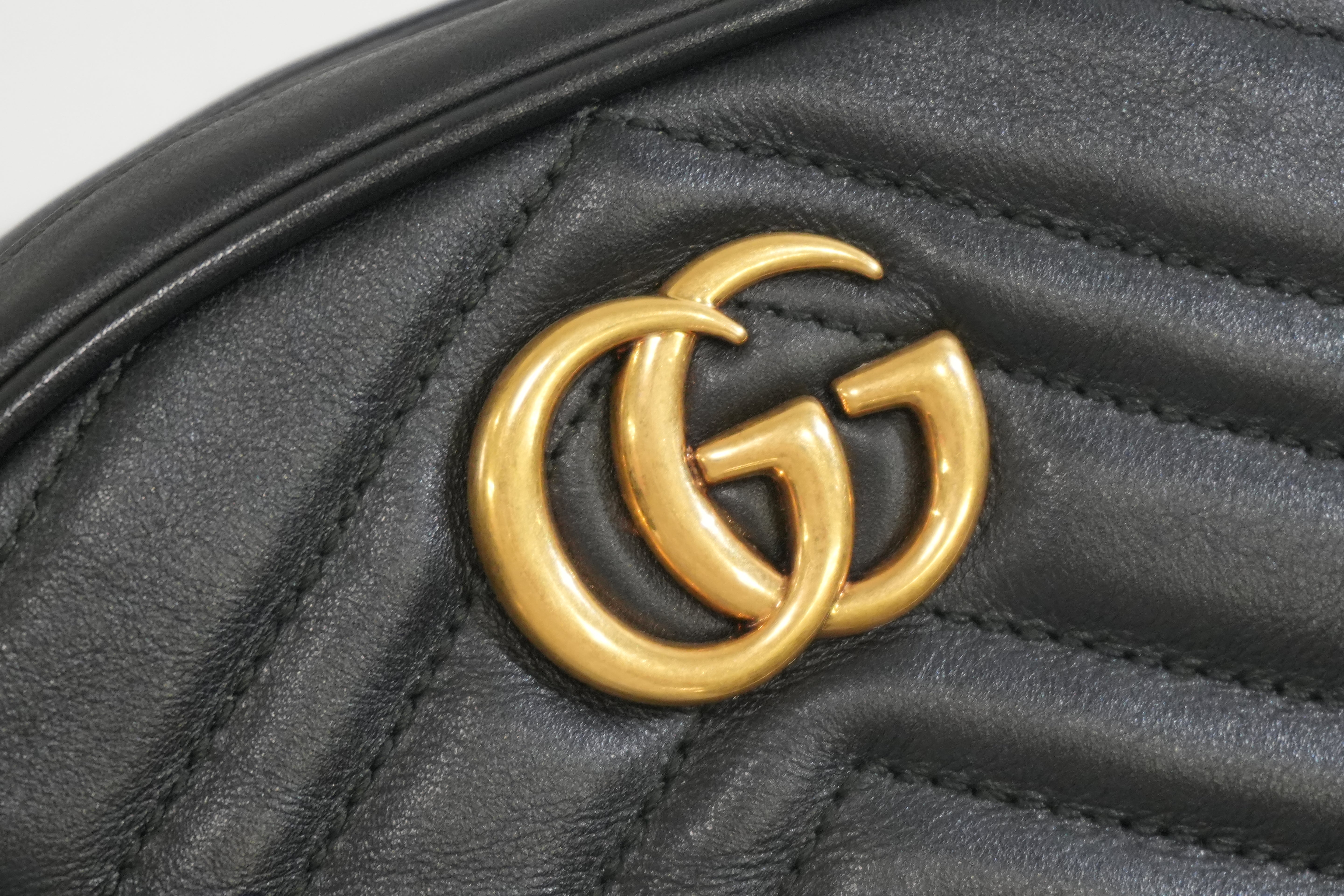 Pre-owned Gucci Marmont Belt Bag Size 85 Black